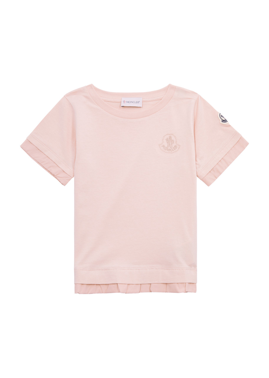 Moncler Kids Logo-embroidered Cotton shirt – – Pink – A Moncler Kids Logo-embroidered Cotton shirt – – Pink – A