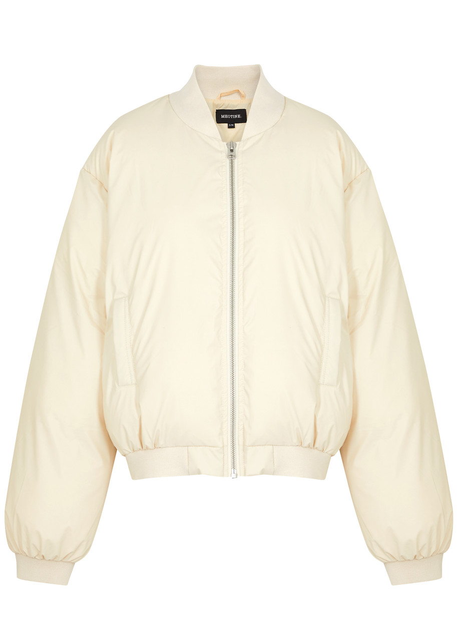 Meotine Sol Faux Leather Bomber Jacket – Cream Meotine Sol Faux Leather Bomber Jacket – Cream