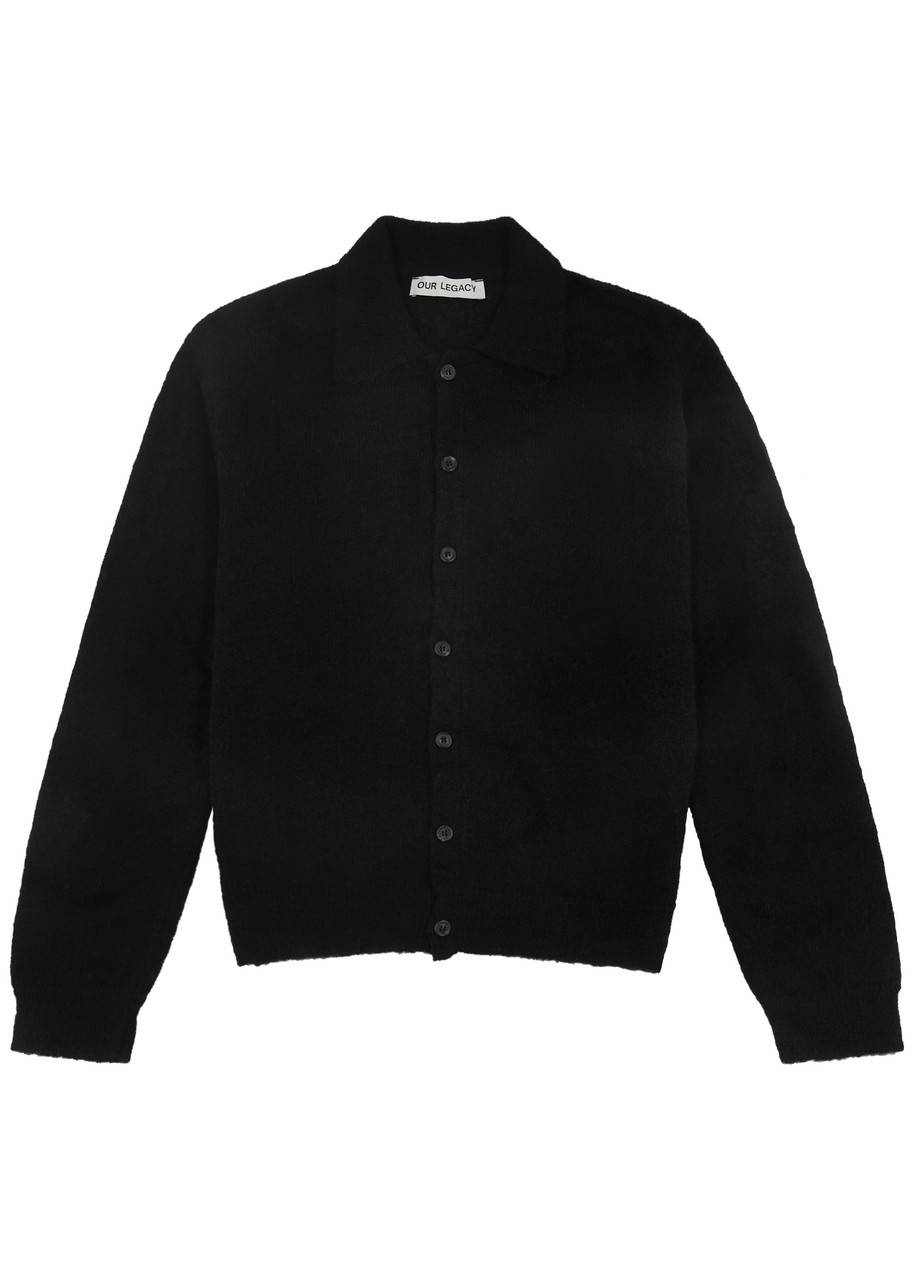 Our Legacy Evening Alpaca-blend Cardigan – Black – IT L Our Legacy Evening Alpaca-blend Cardigan – Black – IT L