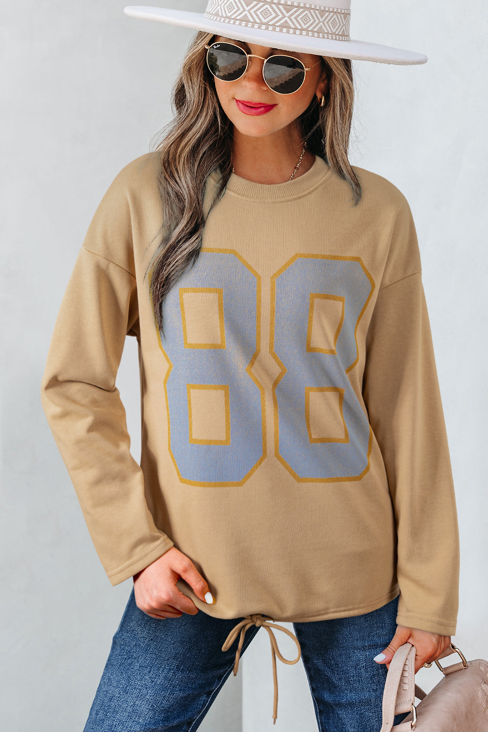 Macy Drawstring Hemline Oversize Long Sleeve Top Macy Drawstring Hemline Oversize Long Sleeve Top