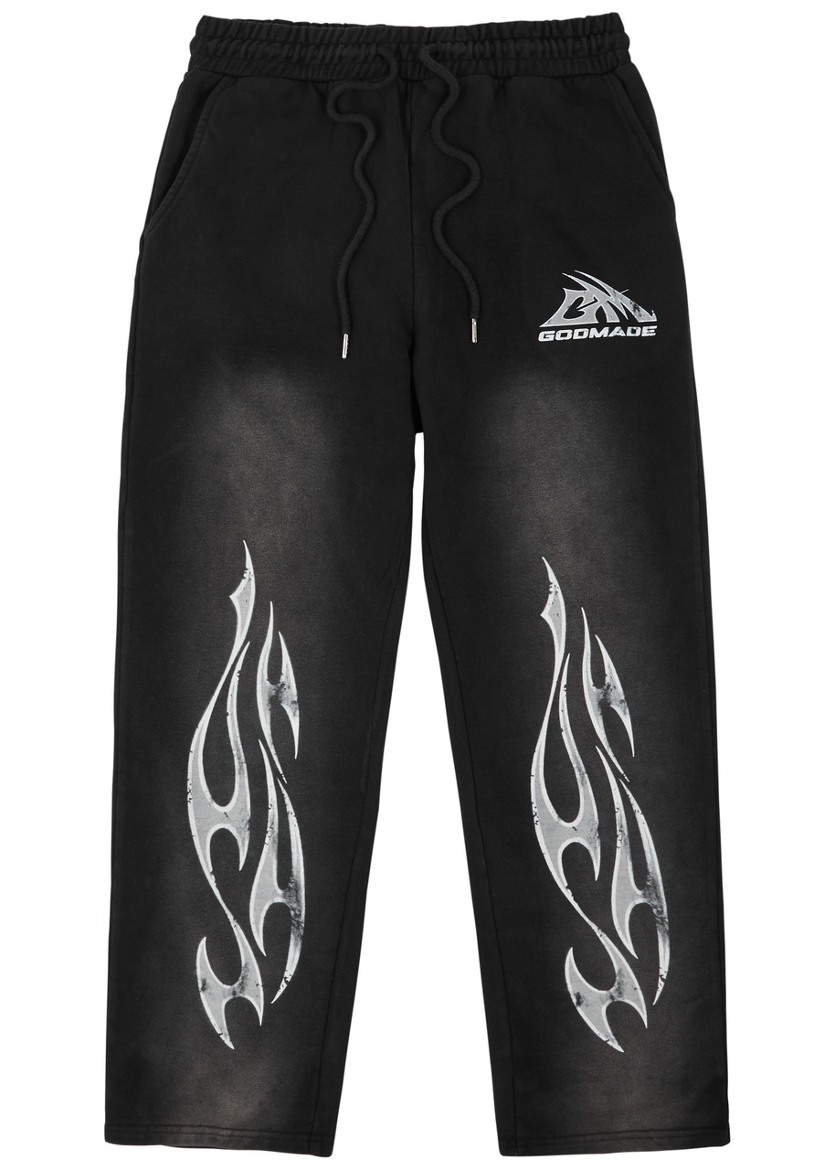 God Made Printed Cotton Sweatpants – Black God Made Printed Cotton Sweatpants – Black