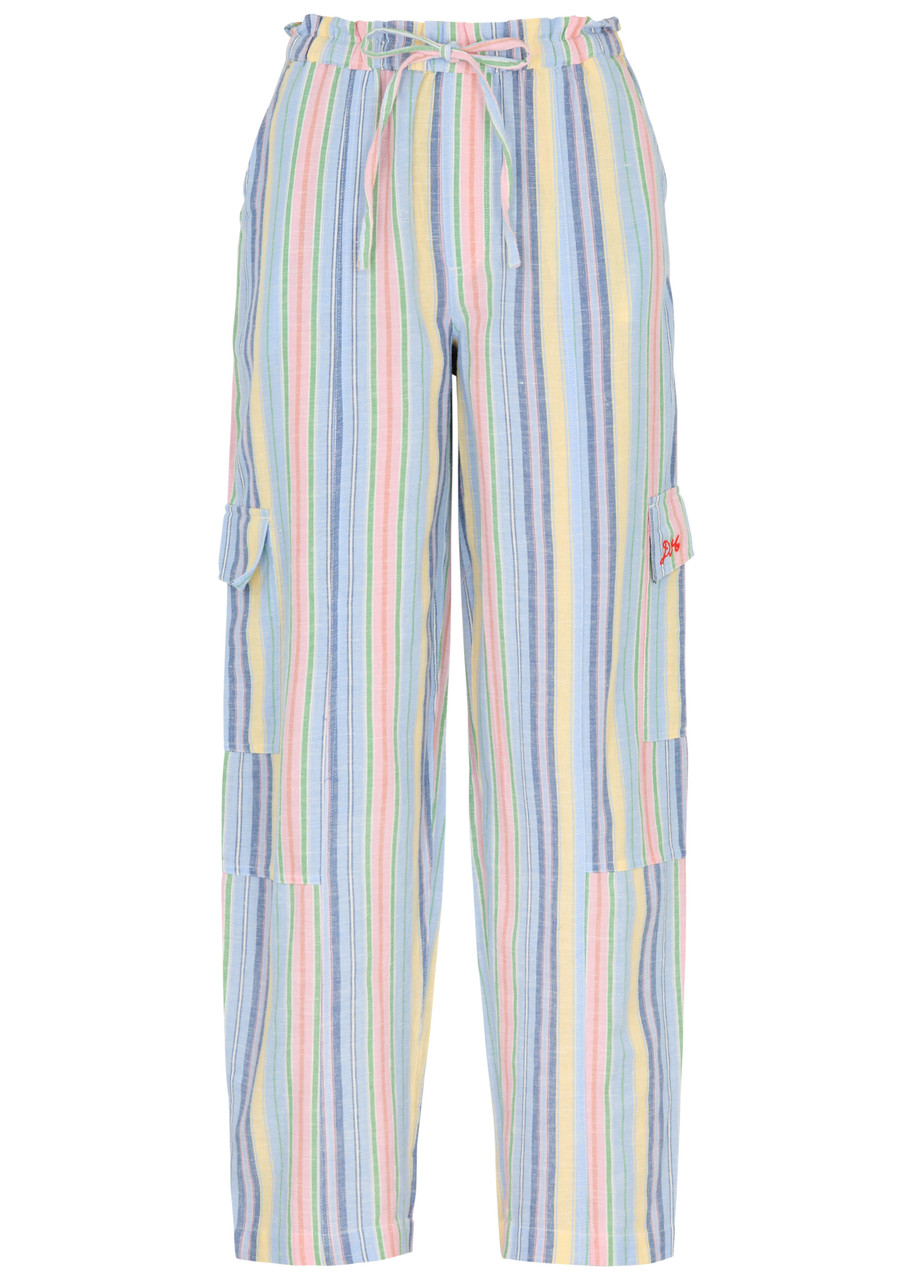 Damson Madder Sicily Striped Cotton-blend Cargo Trousers – Multicoloured – S Damson Madder Sicily Striped Cotton-blend Cargo Trousers – Multicoloured – S