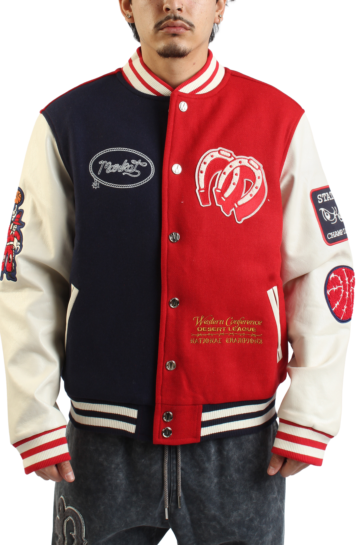 Men Old West Varsity Jacket Navy Salsa Jackets M Navy Salsa