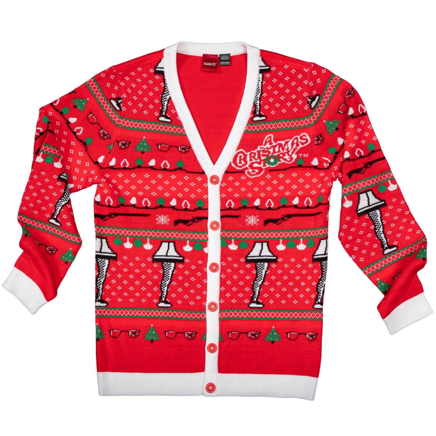 A Christmas Story Leg Lamp Button Up Cardigan Ugly Holiday Sweater – A Christmas Story Leg Lamp Button Up Cardigan Ugly Holiday Sweater –
