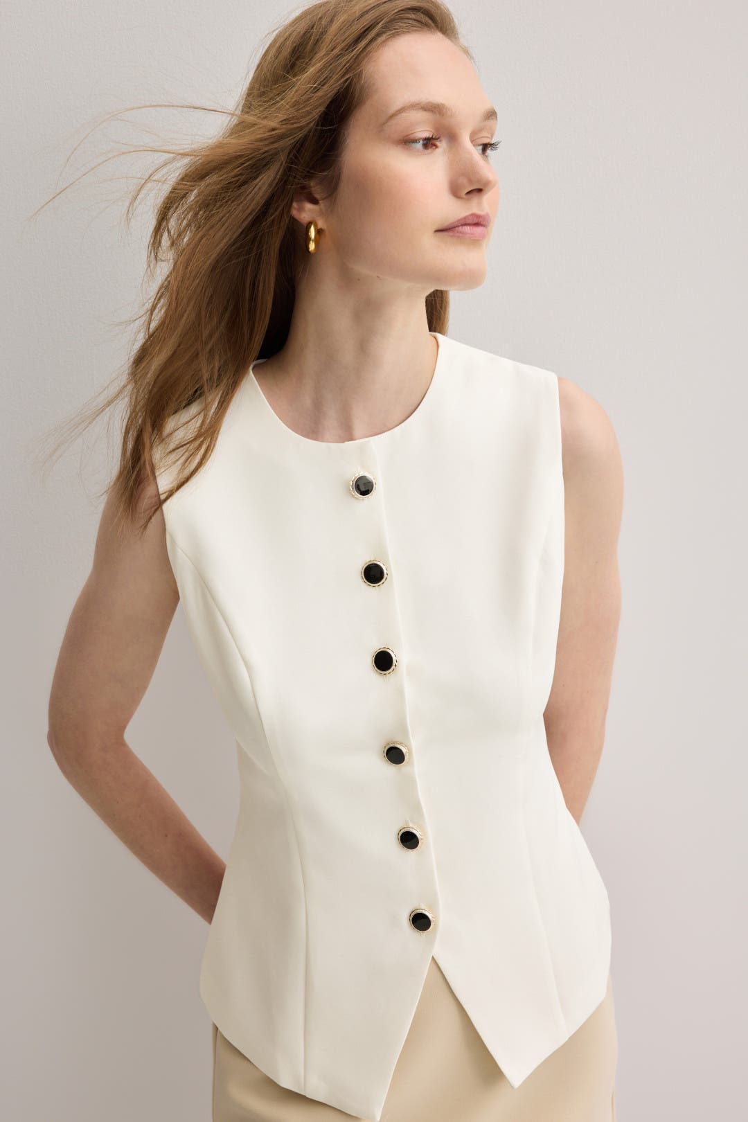 Alexia Admor Kinsley Vest White Alexia Admor Kinsley Vest White