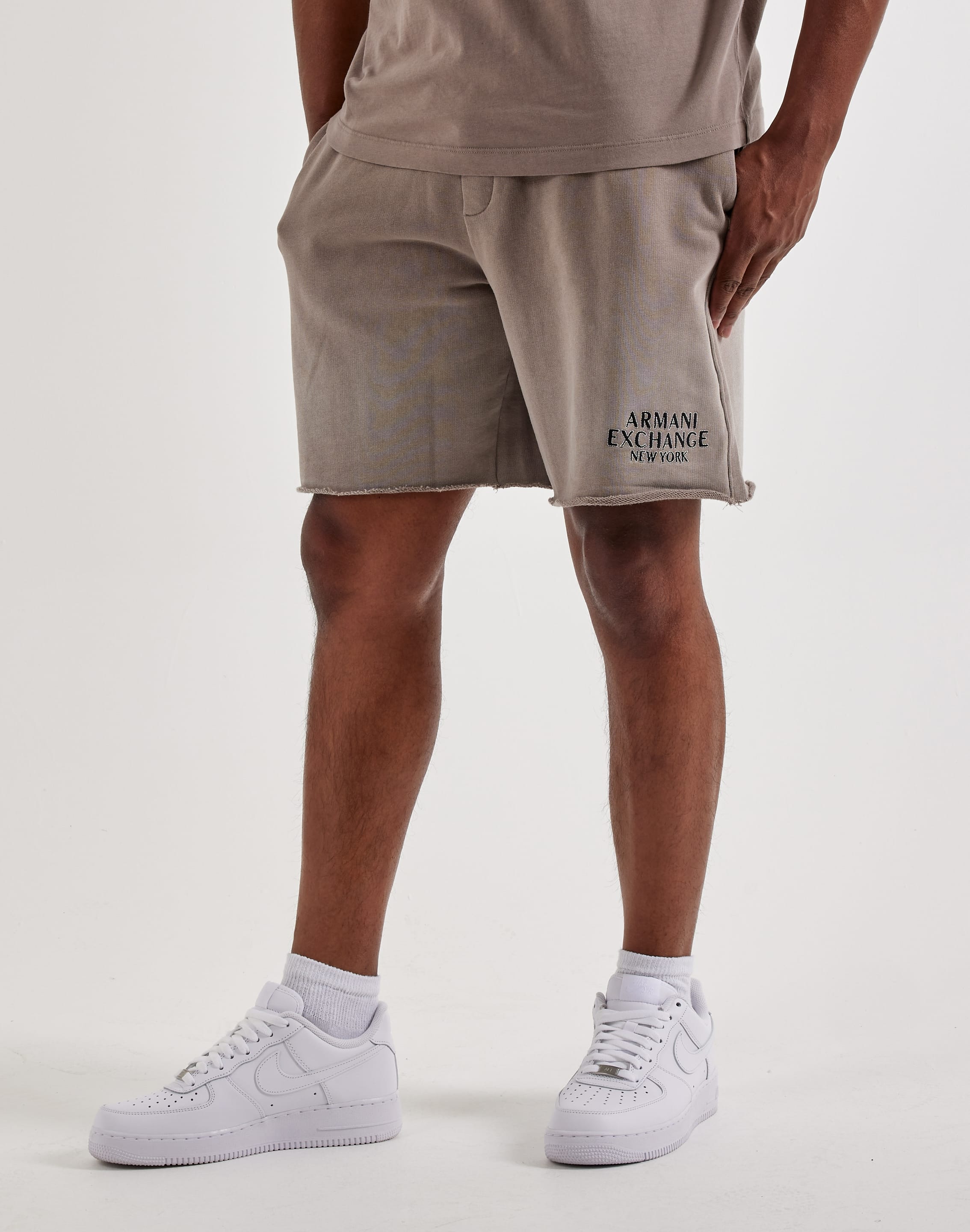 Armani Exchange Embroidered Logo Fleece Shorts Armani Exchange Embroidered Logo Fleece Shorts
