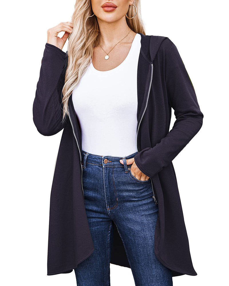 Hoodie Light Oversized Sweatshirt- Zeagoo- Navy Blue S