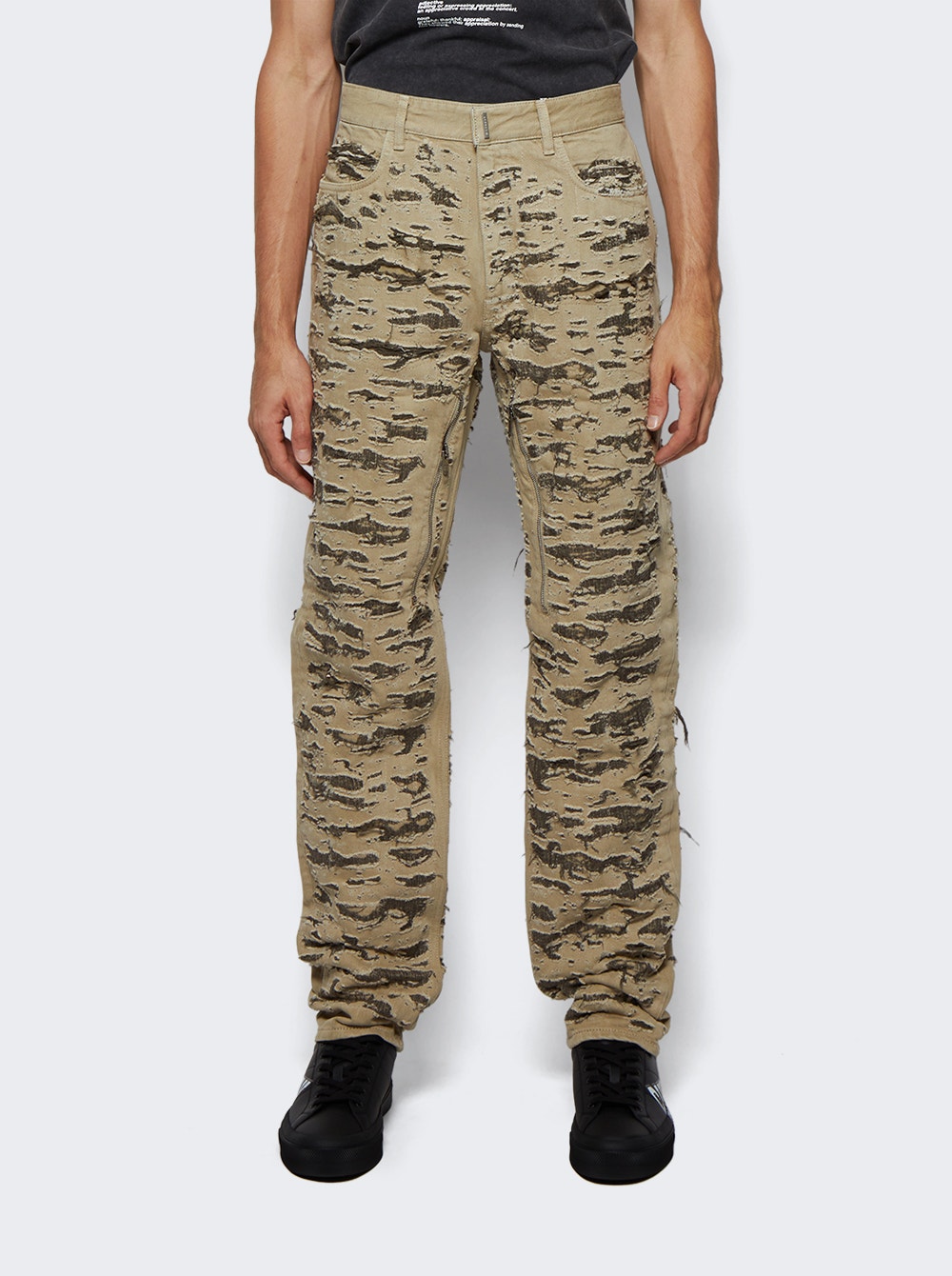 Zipped Slim Fit Denim Trousers