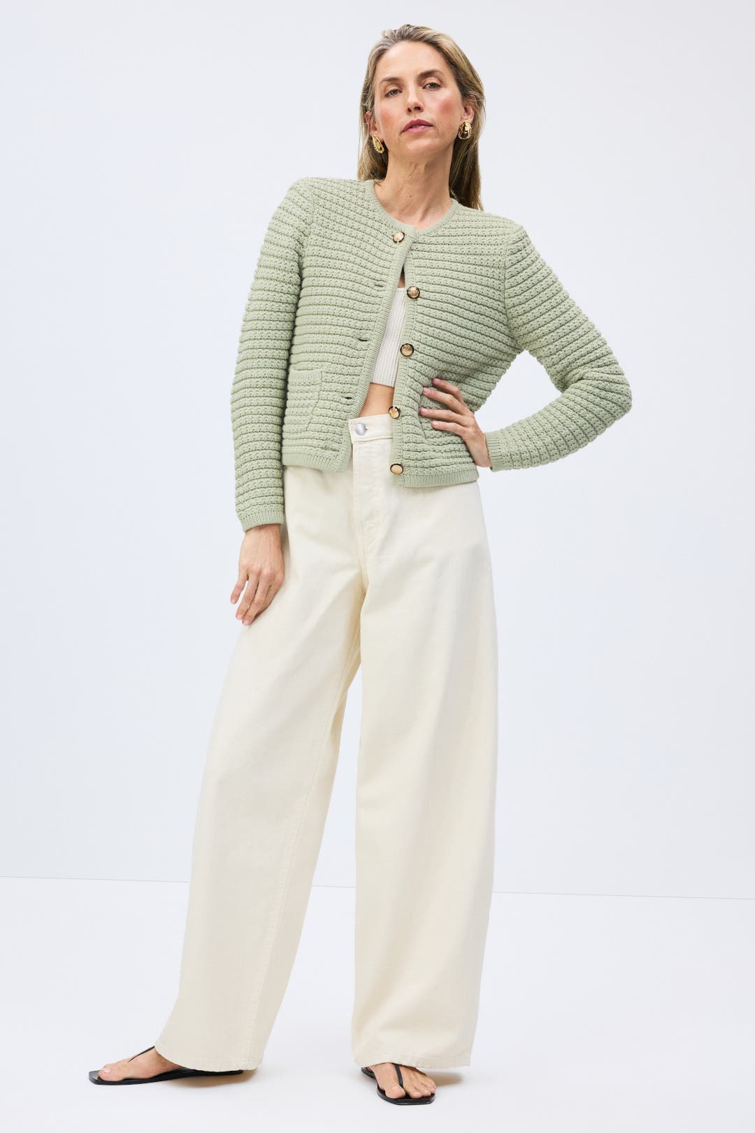 ba&sh Sage Gaspard Cardigan Green ba&sh Sage Gaspard Cardigan Green