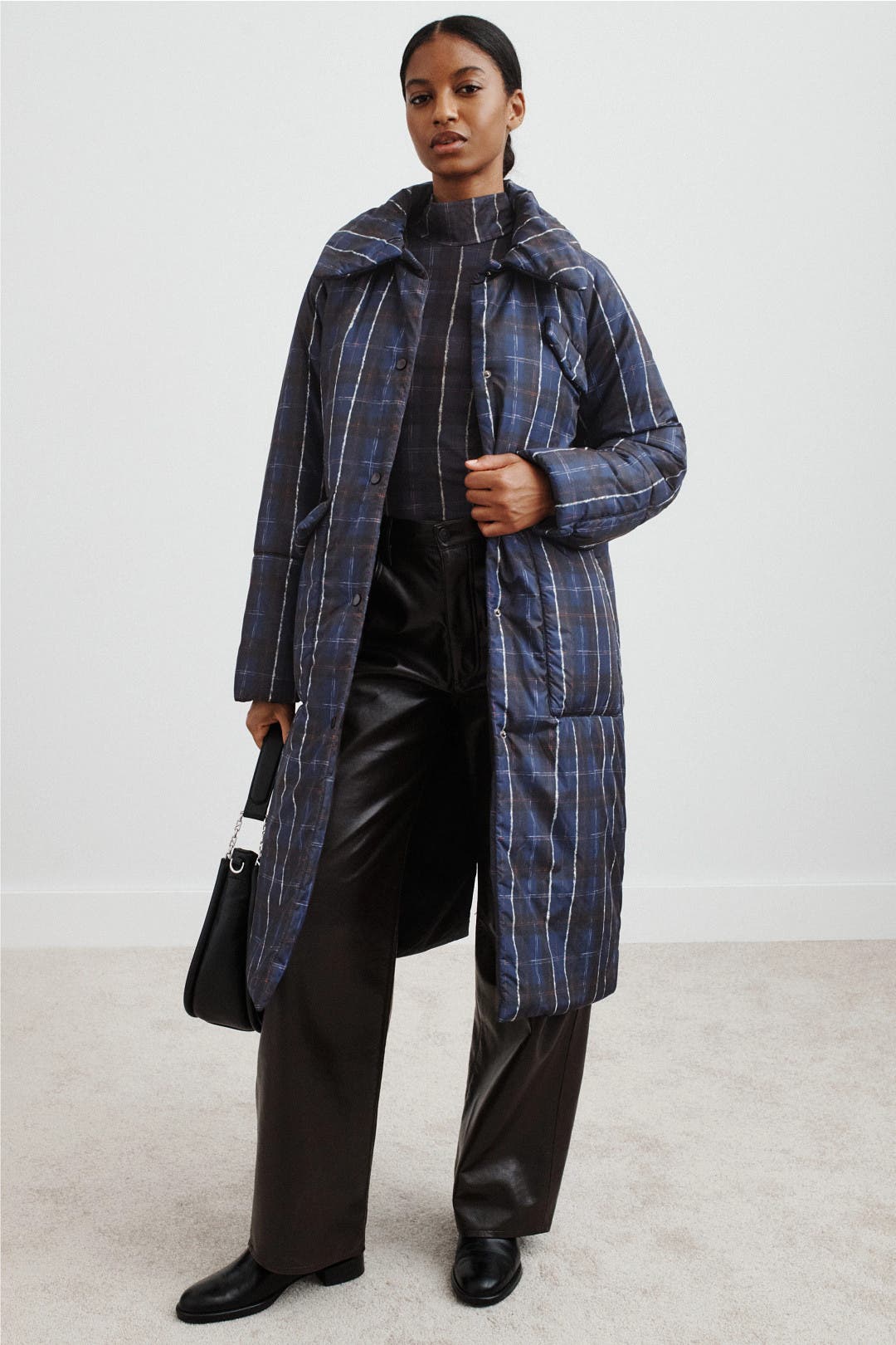 Baum und Pferdgarten Deana Plaid Parka Coat Blue-white-print Baum und Pferdgarten Deana Plaid Parka Coat Blue-white-print