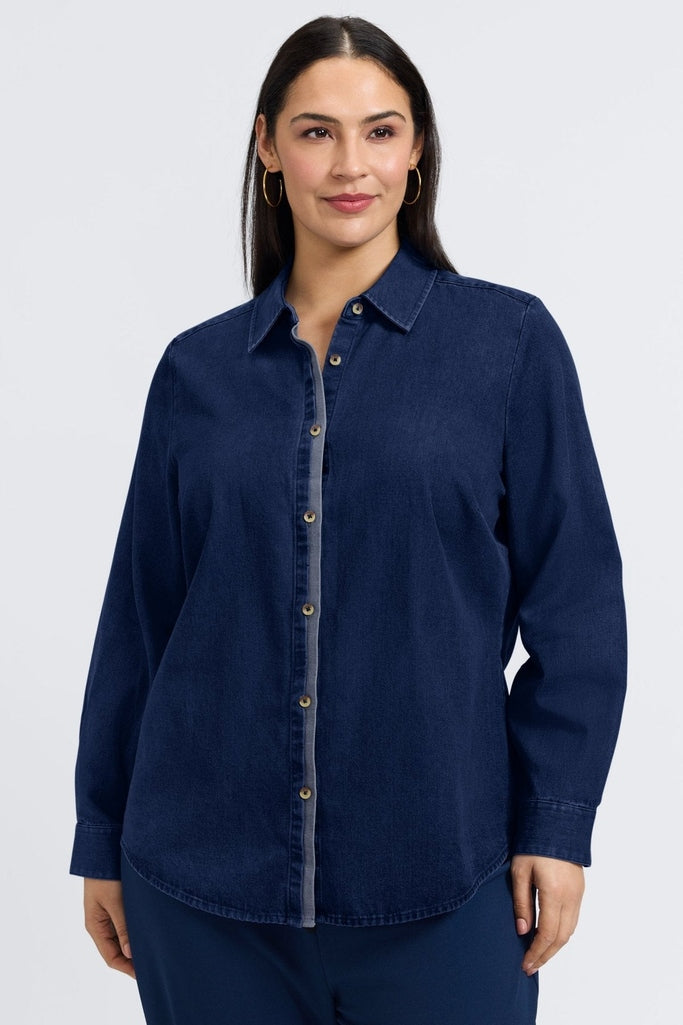 Charlie Plus Tencel Denim Long Sleeve Shirt Charlie Plus Tencel Denim Long Sleeve Shirt