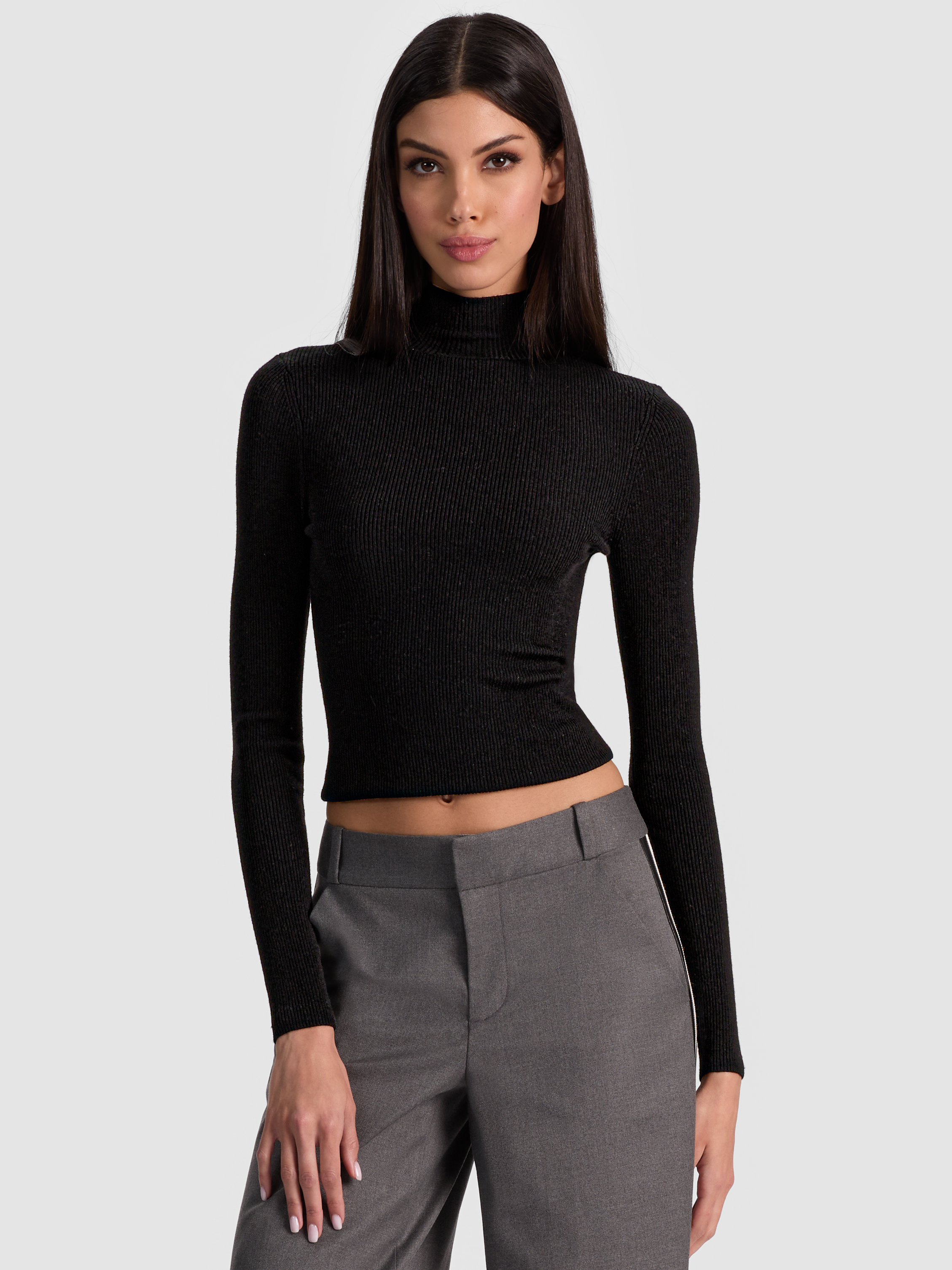 alice + olivia ROBERTA RIBBED TURTLENECK alice + olivia ROBERTA RIBBED TURTLENECK
