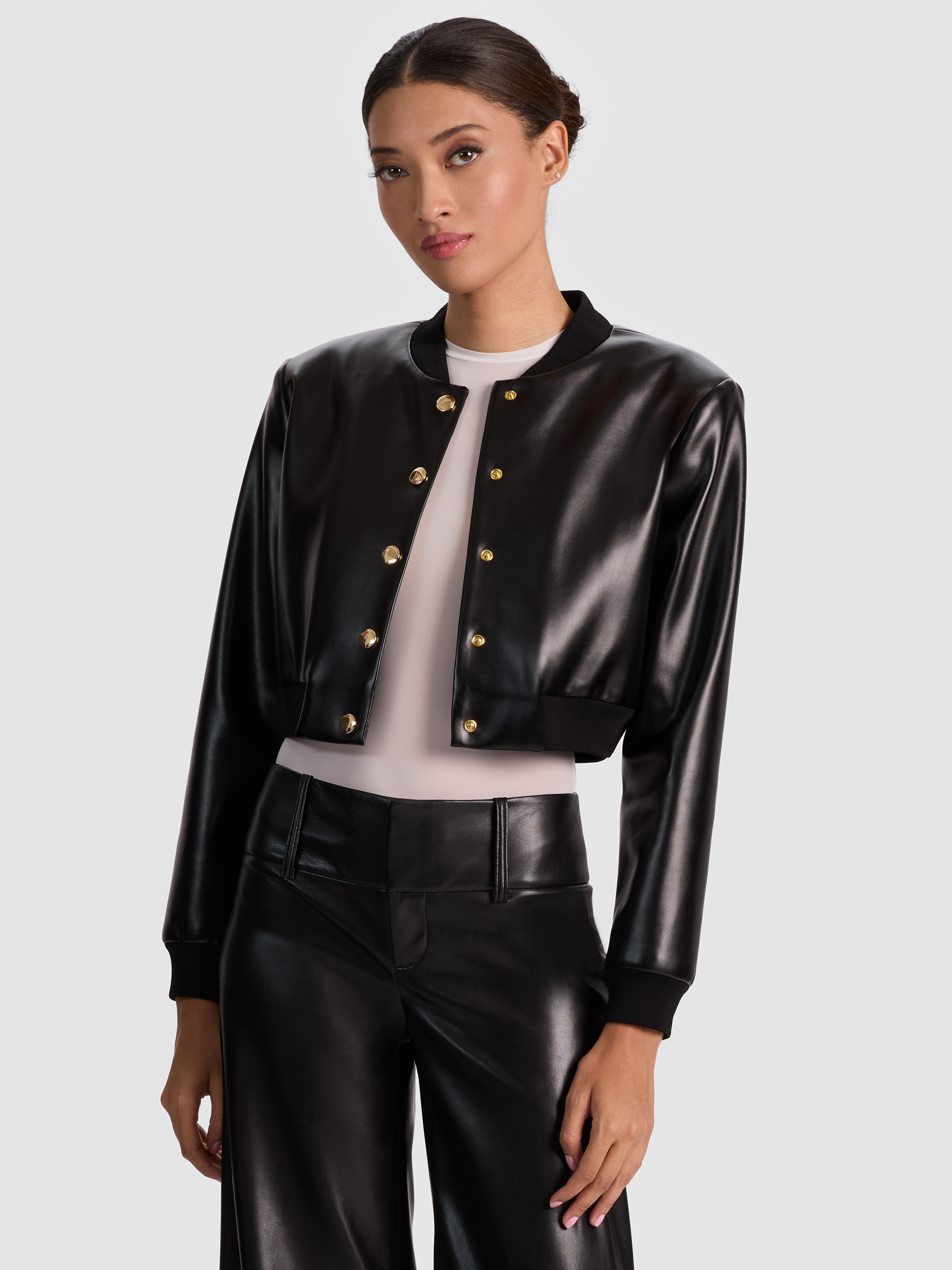 alice + olivia BARTON VEGAN BOMBER JACKET alice + olivia BARTON VEGAN BOMBER JACKET