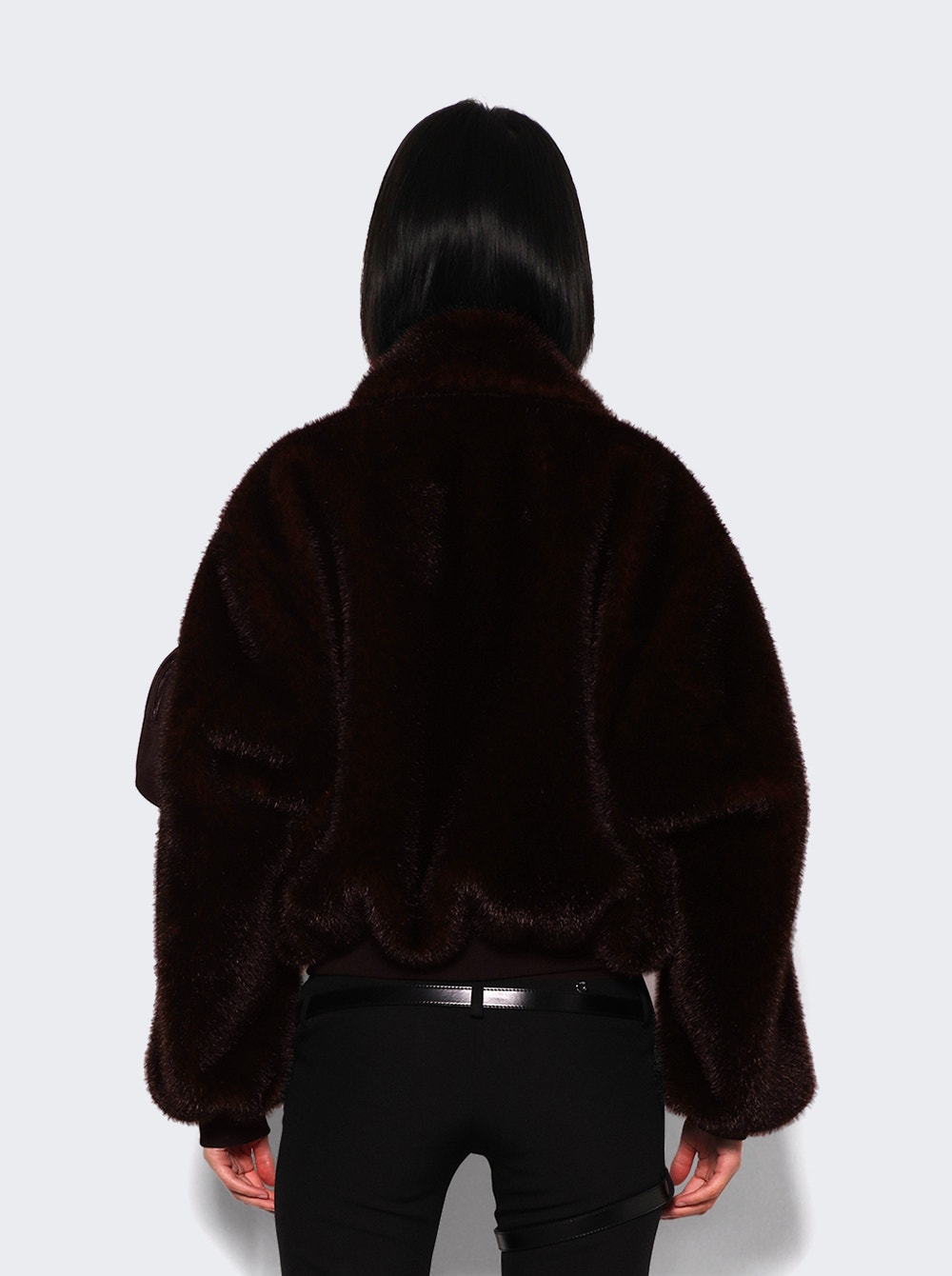 Faux Fur Bomber Jacket Brown Faux Fur Bomber Jacket Brown