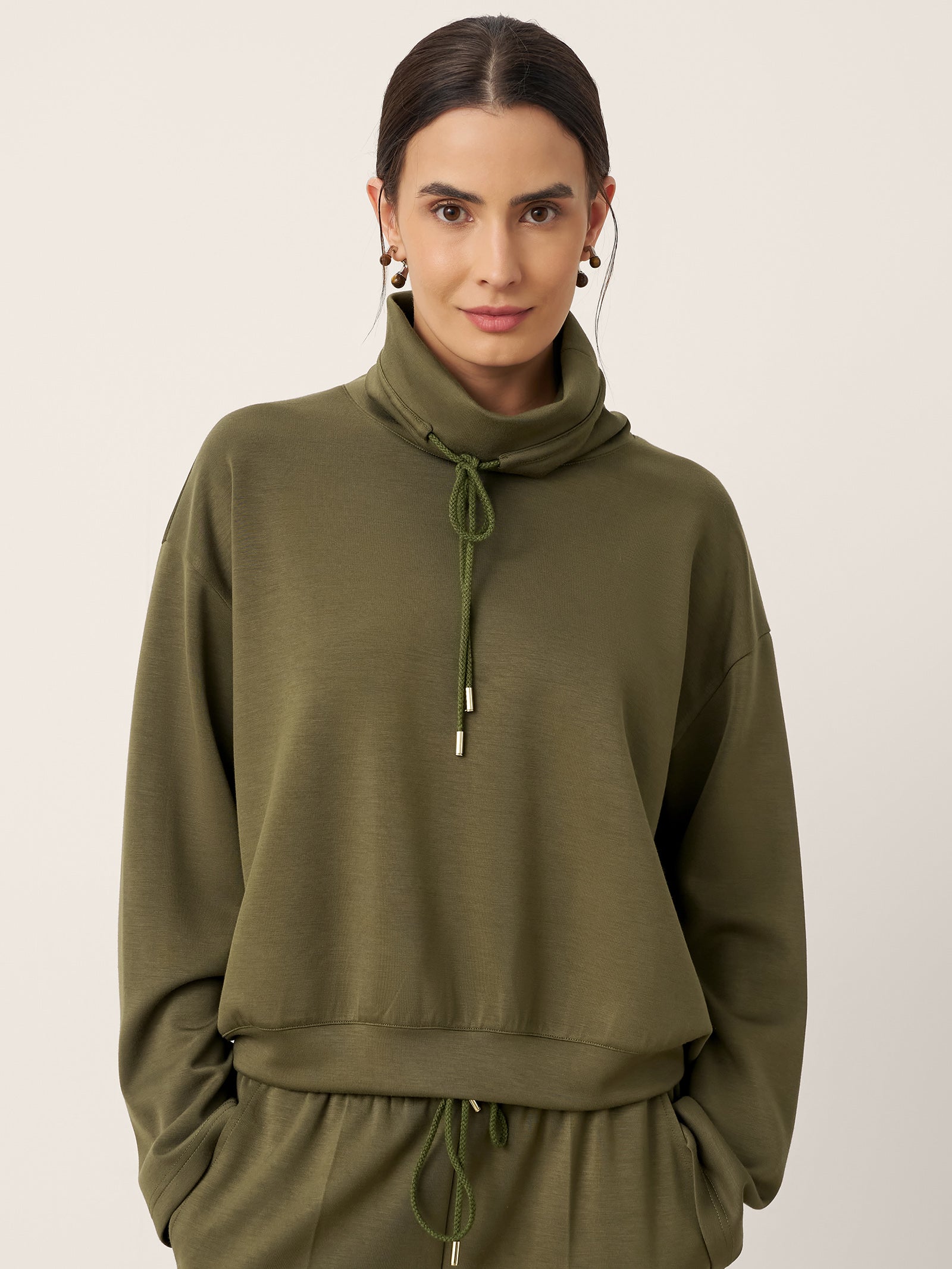 Drawstring Turtleneck Long Sleeve Top CIEL Drawstring Turtleneck Long Sleeve Top CIEL