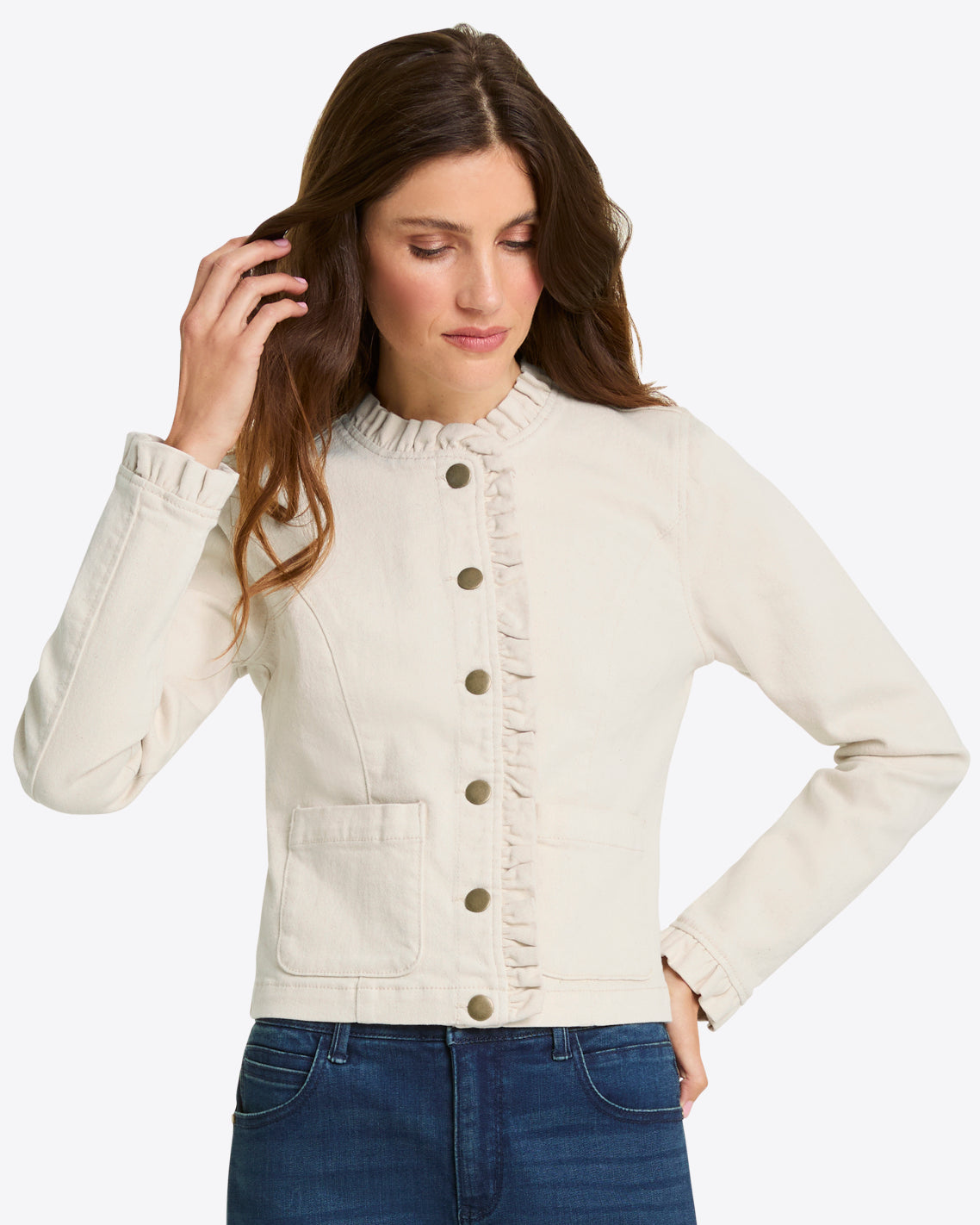 Ruffle Denim Jacket Ruffle Denim Jacket