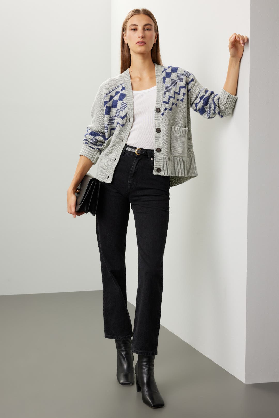 Derek Lam Crosby x RTR Fair Isle Cardigan Grey-multicolored-print Derek Lam Crosby x RTR Fair Isle Cardigan Grey-multicolored-print