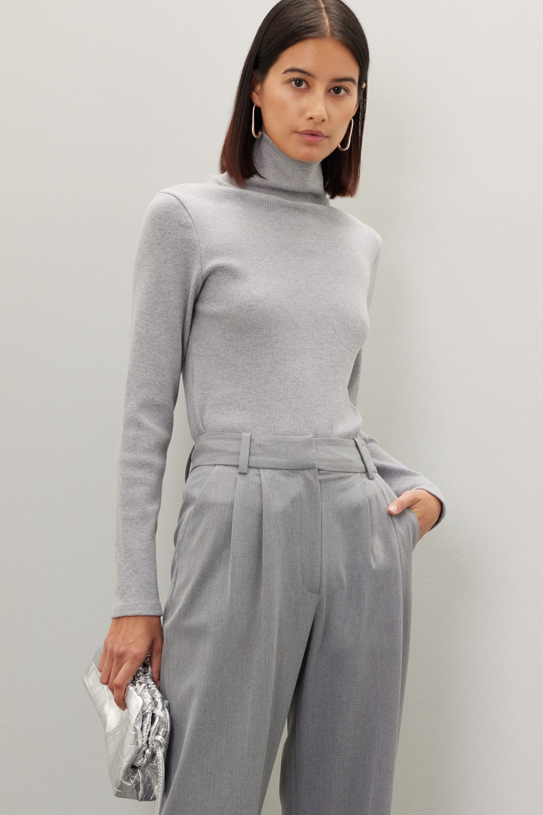 Donni. Gray Rib Turtleneck Grey Donni. Gray Rib Turtleneck Grey