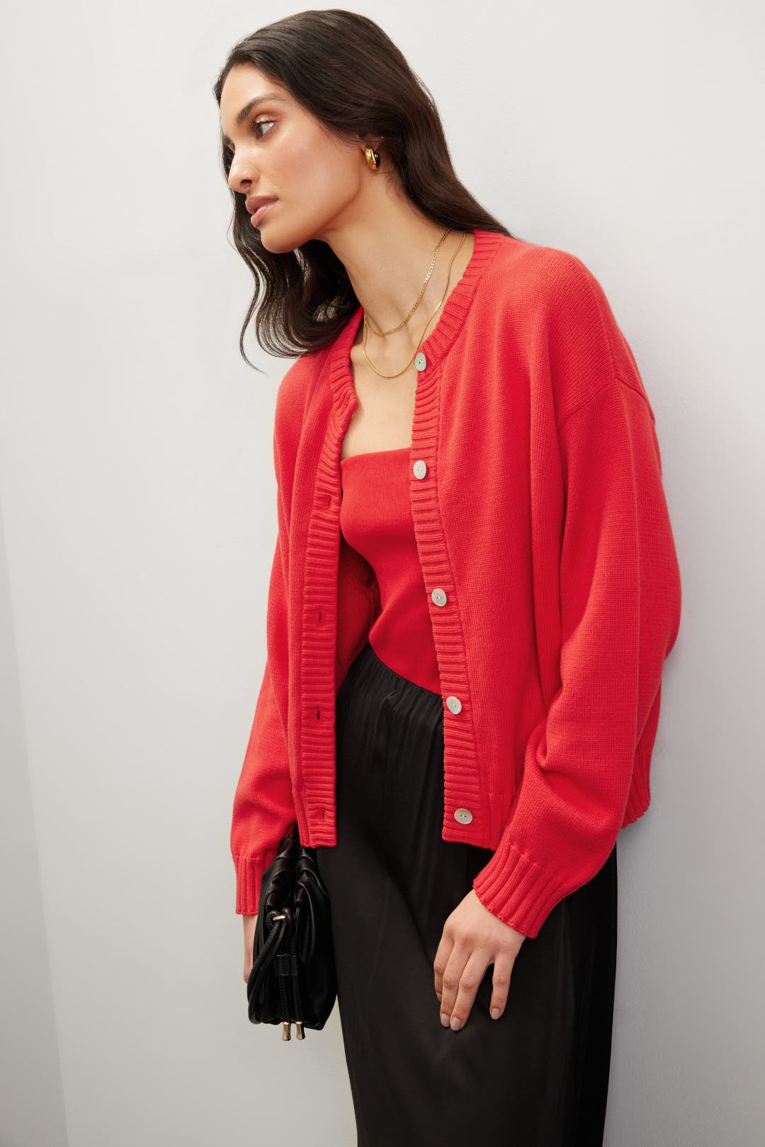 Donni. Cotton Knit Cardigan Red Donni. Cotton Knit Cardigan Red
