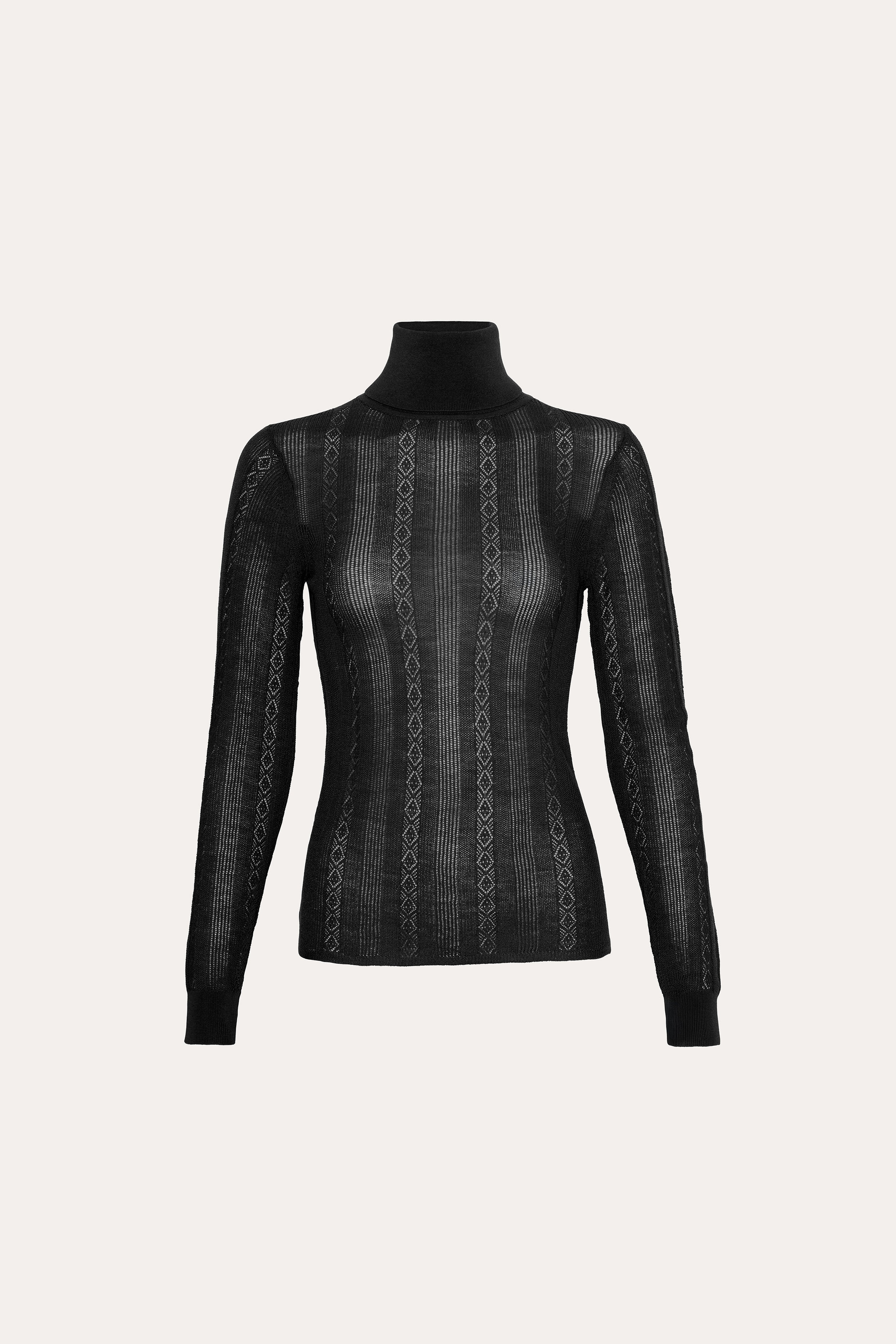 Silk Pointelle Turtleneck Sweater Silk Pointelle Turtleneck Sweater