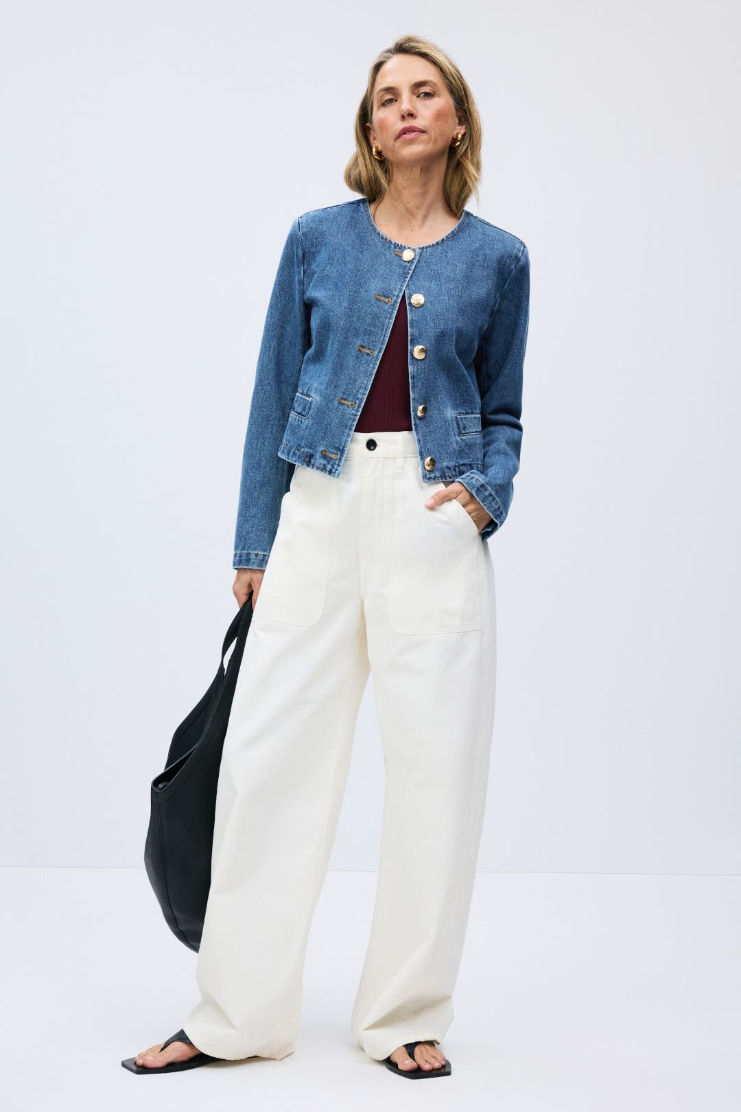 English Factory Cropped Denim Jacket Blue English Factory Cropped Denim Jacket Blue