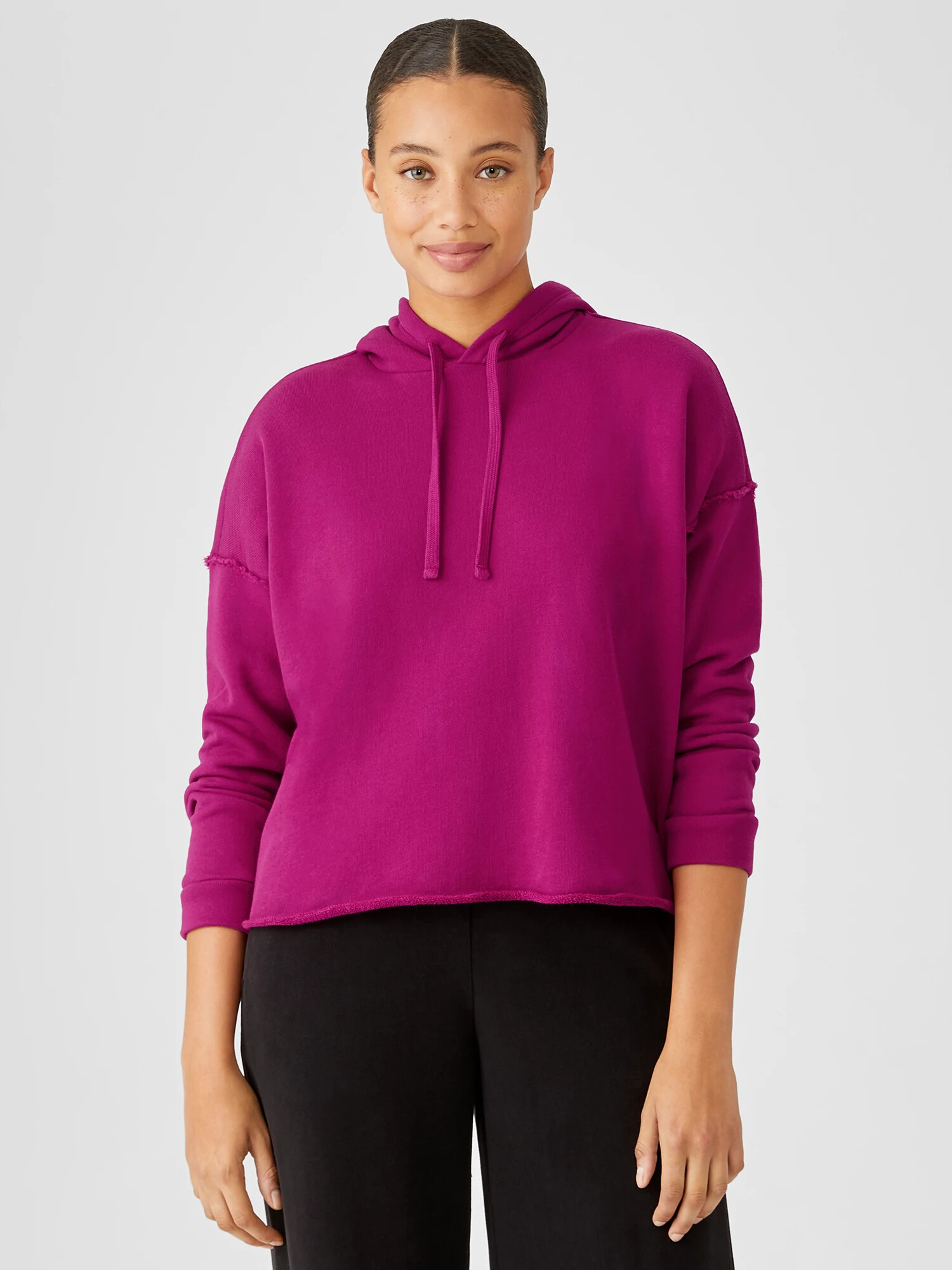 Organic Cotton French Terry Short Hoodie Organic Cotton French Terry Short Hoodie
