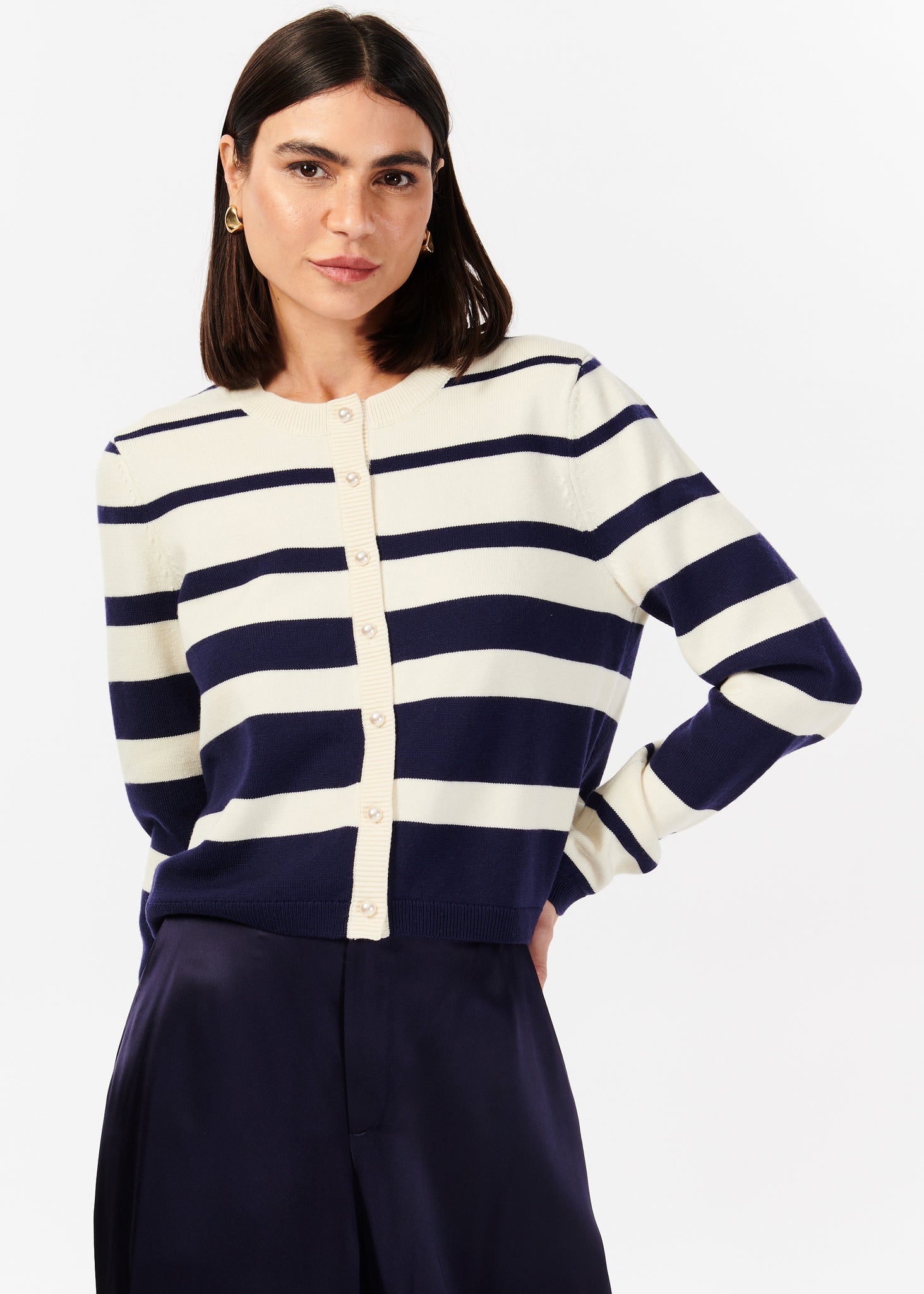 Kimbra Pearl Cardigan Shadow Stripe Kimbra Pearl Cardigan Shadow Stripe