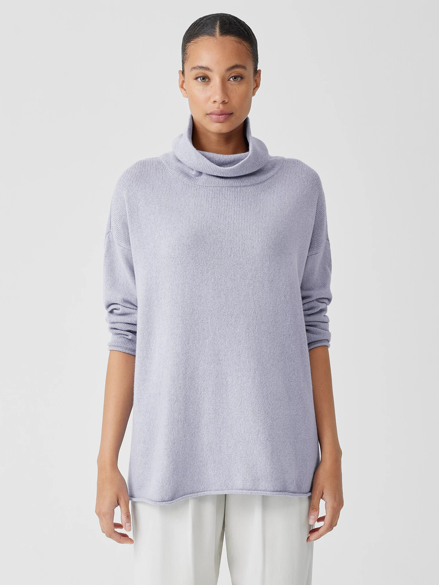 Cotton and Recycled Cashmere Turtleneck Top Cotton and Recycled Cashmere Turtleneck Top
