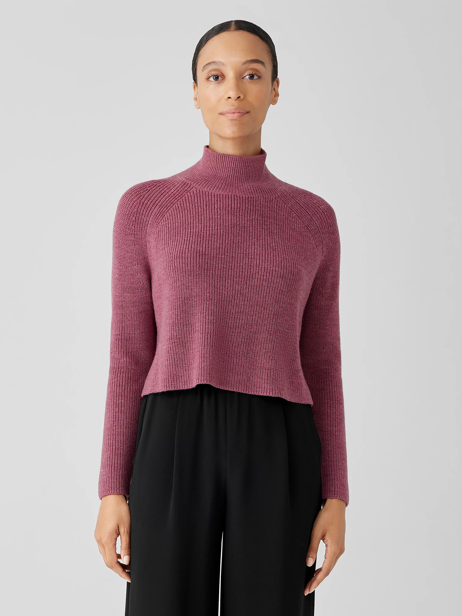 Merino Cropped Turtleneck Top Merino Cropped Turtleneck Top