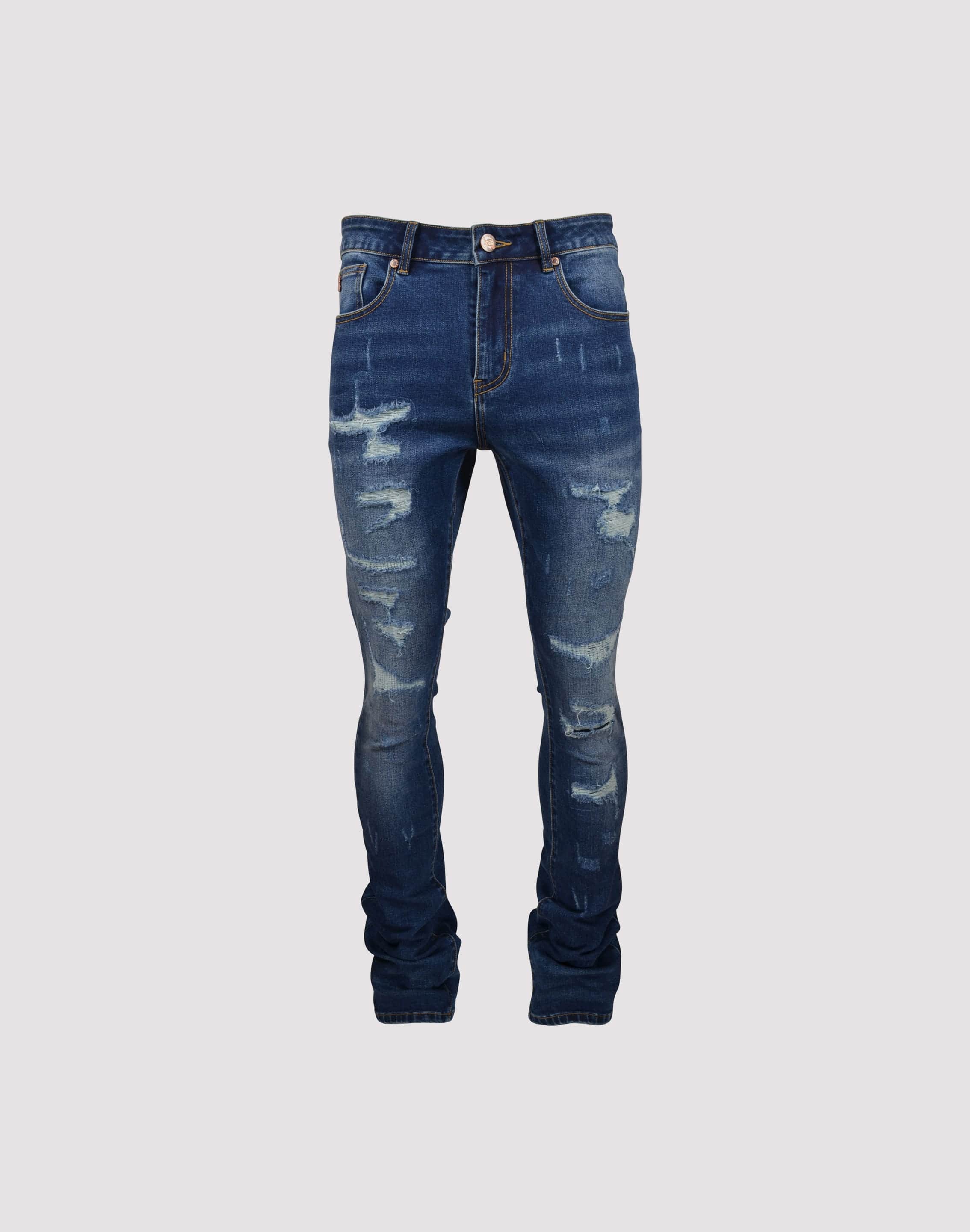 Grindhouse Stacked Flare Ripped Slim Fit Jeans Grindhouse Stacked Flare Ripped Slim Fit Jeans