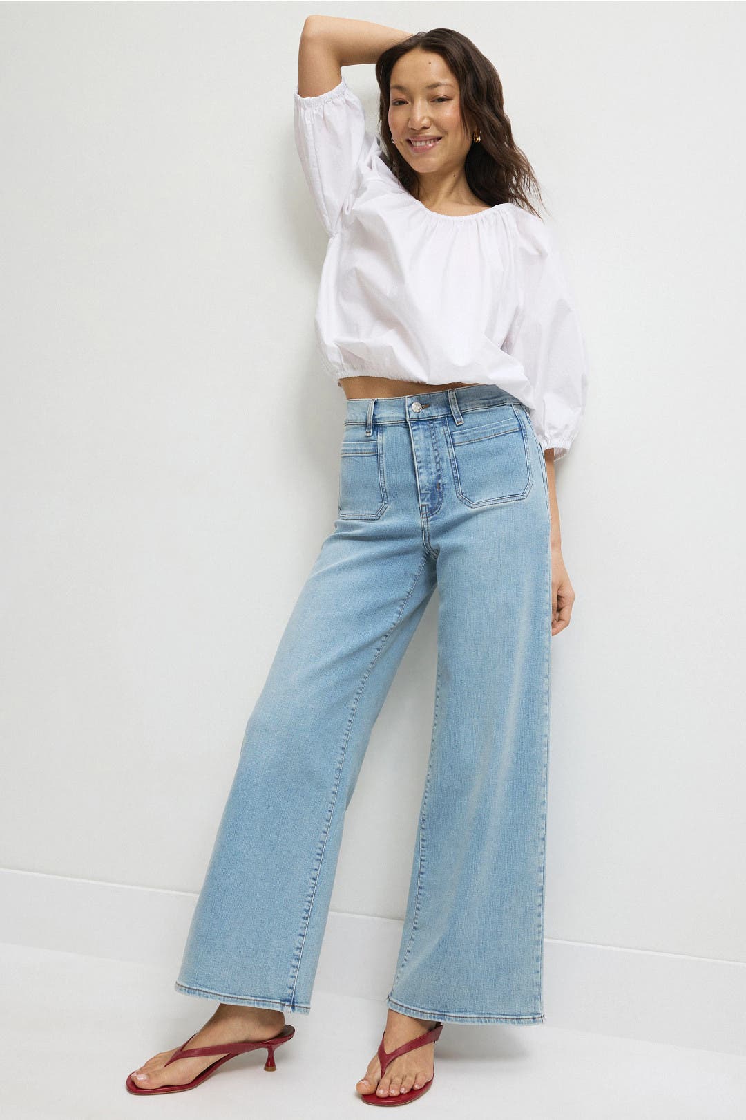 Frame Le Slim Palazzo Modernist Front Pocket Jeans Blue Frame Le Slim Palazzo Modernist Front Pocket Jeans Blue