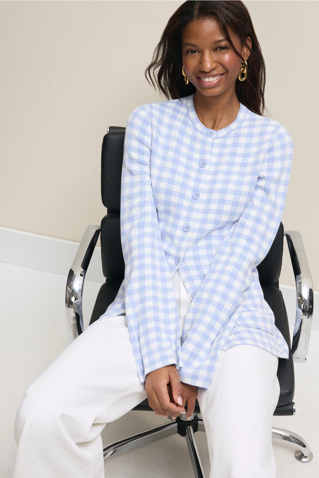 America Juniper Cardigan Blue-white-print America Juniper Cardigan Blue-white-print
