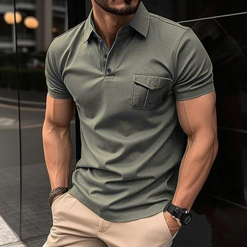 【CLEARANCE】Men’s Casual Slim Lapel Short Sleeve Polo Shirt M 【CLEARANCE】Men’s Casual Slim Lapel Short Sleeve Polo Shirt M