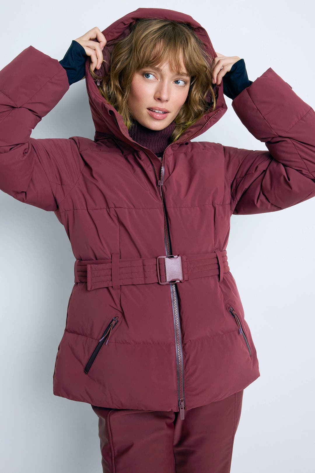 Halfdays Hedy Belted Puffer Jacket Purple Halfdays Hedy Belted Puffer Jacket Purple