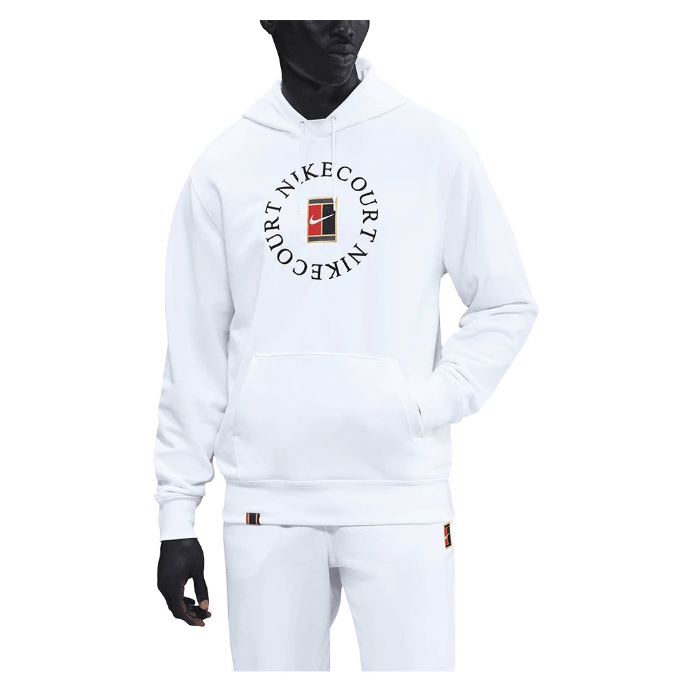 Men’s Court Dri-FIT Heritage Fleece Pullover Tennis Hoodie White and Black – WhiteBlack