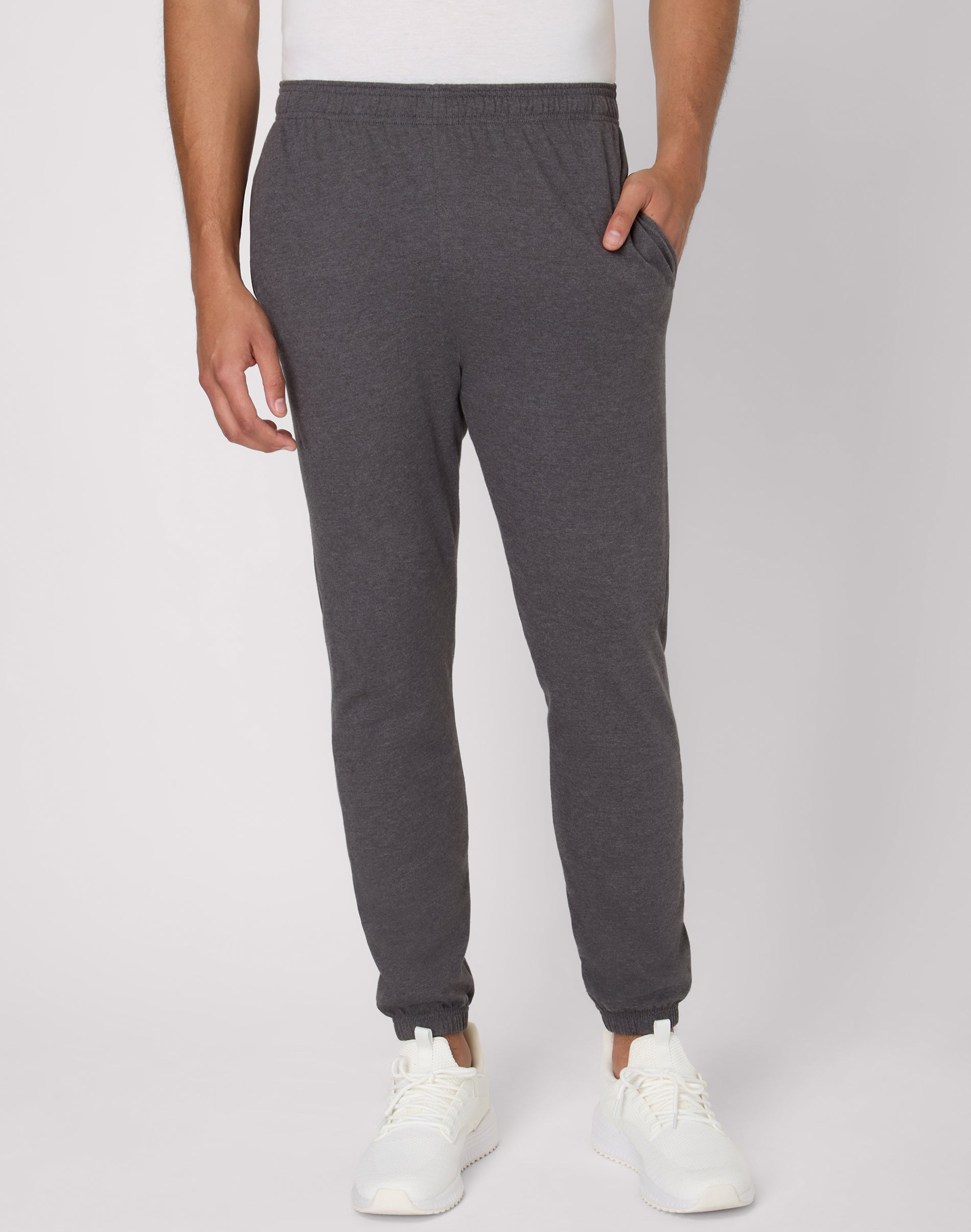 Hanes Men’s Knit Pant Jersey Joggers Charcoal Heather