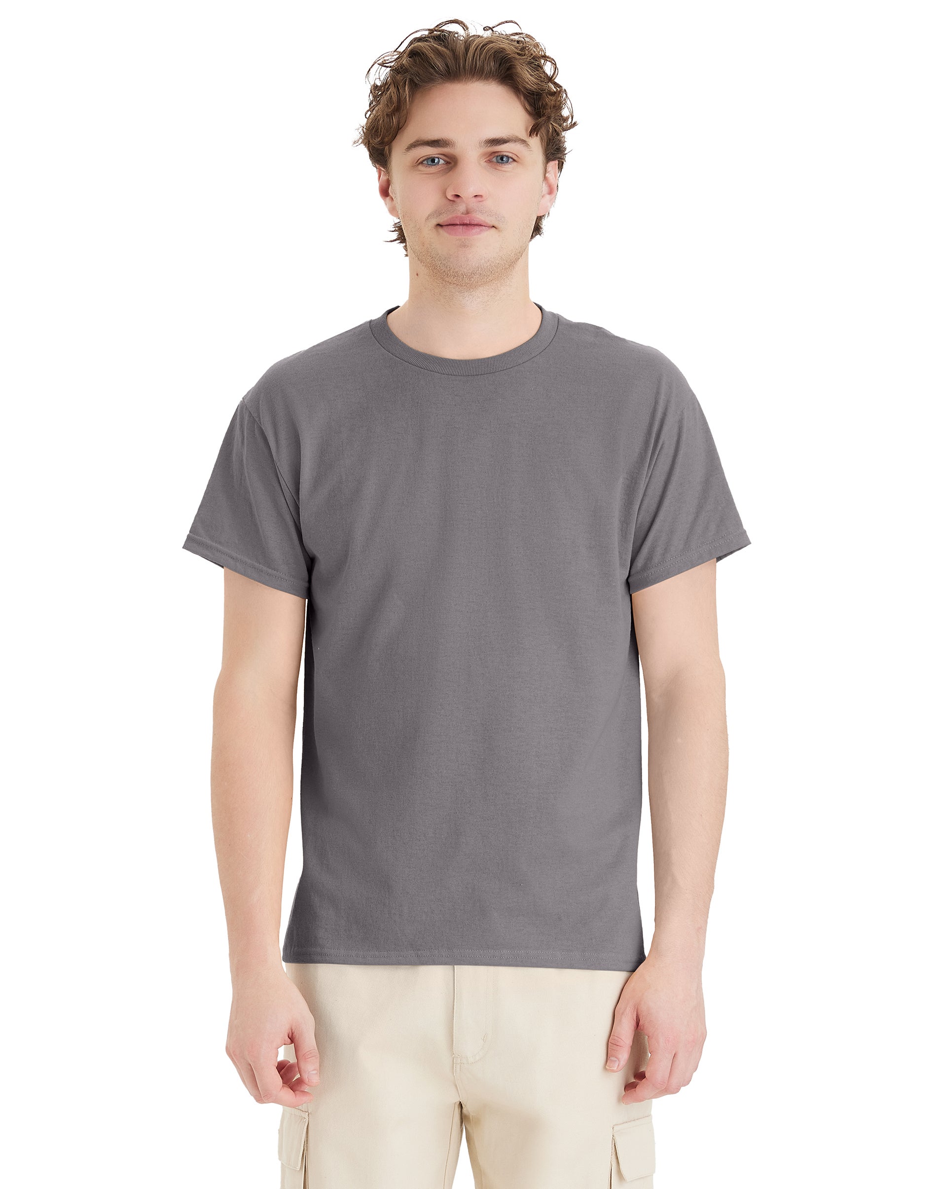 Hanes EcoSmart Unisex Crewneck Shirt Oxford Grey Hanes EcoSmart Unisex Crewneck Shirt Oxford Grey