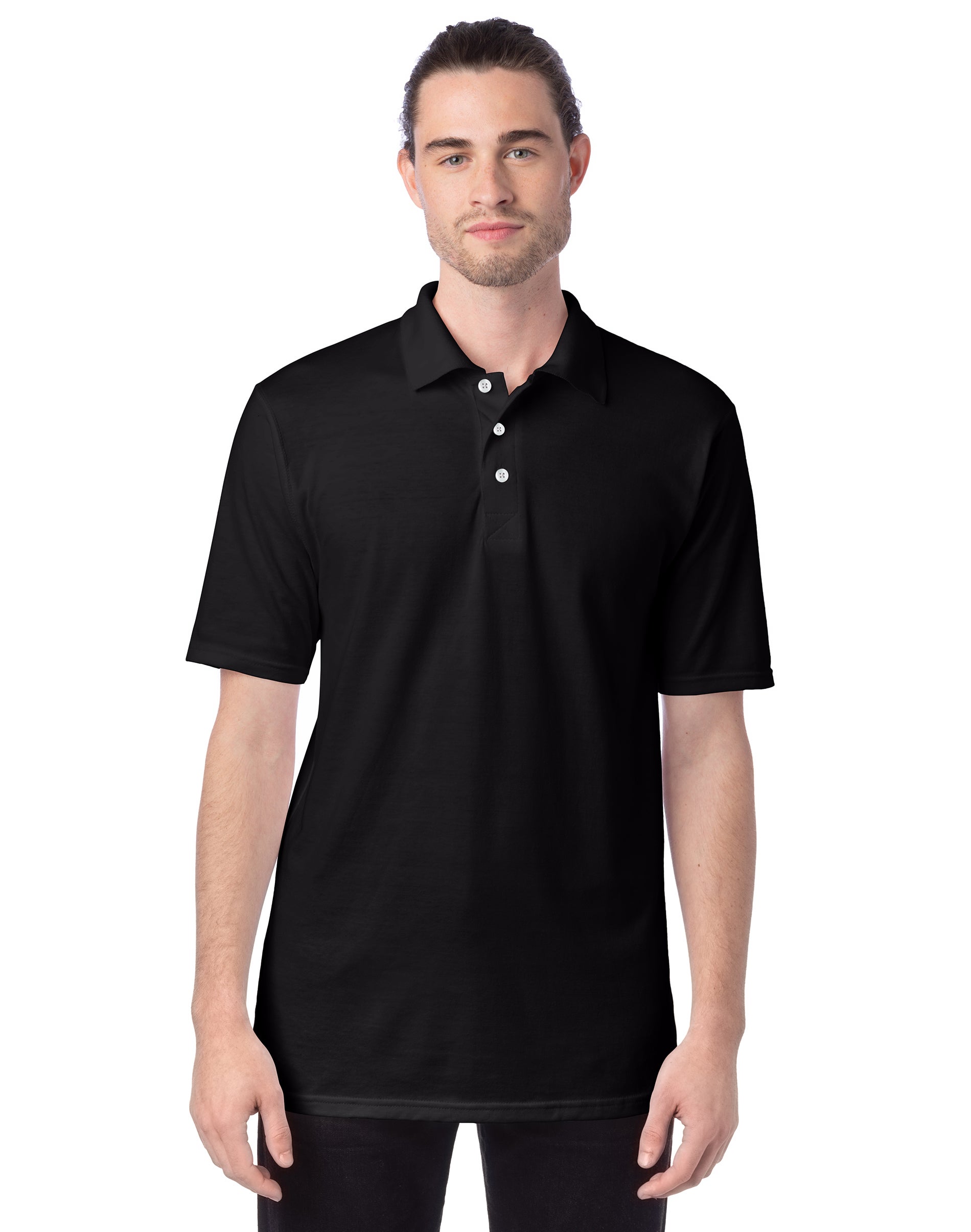 Hanes X-Temp Men’s Performance Polo Shirt with Odor Control Black Hanes X-Temp Men’s Performance Polo Shirt with Odor Control Black