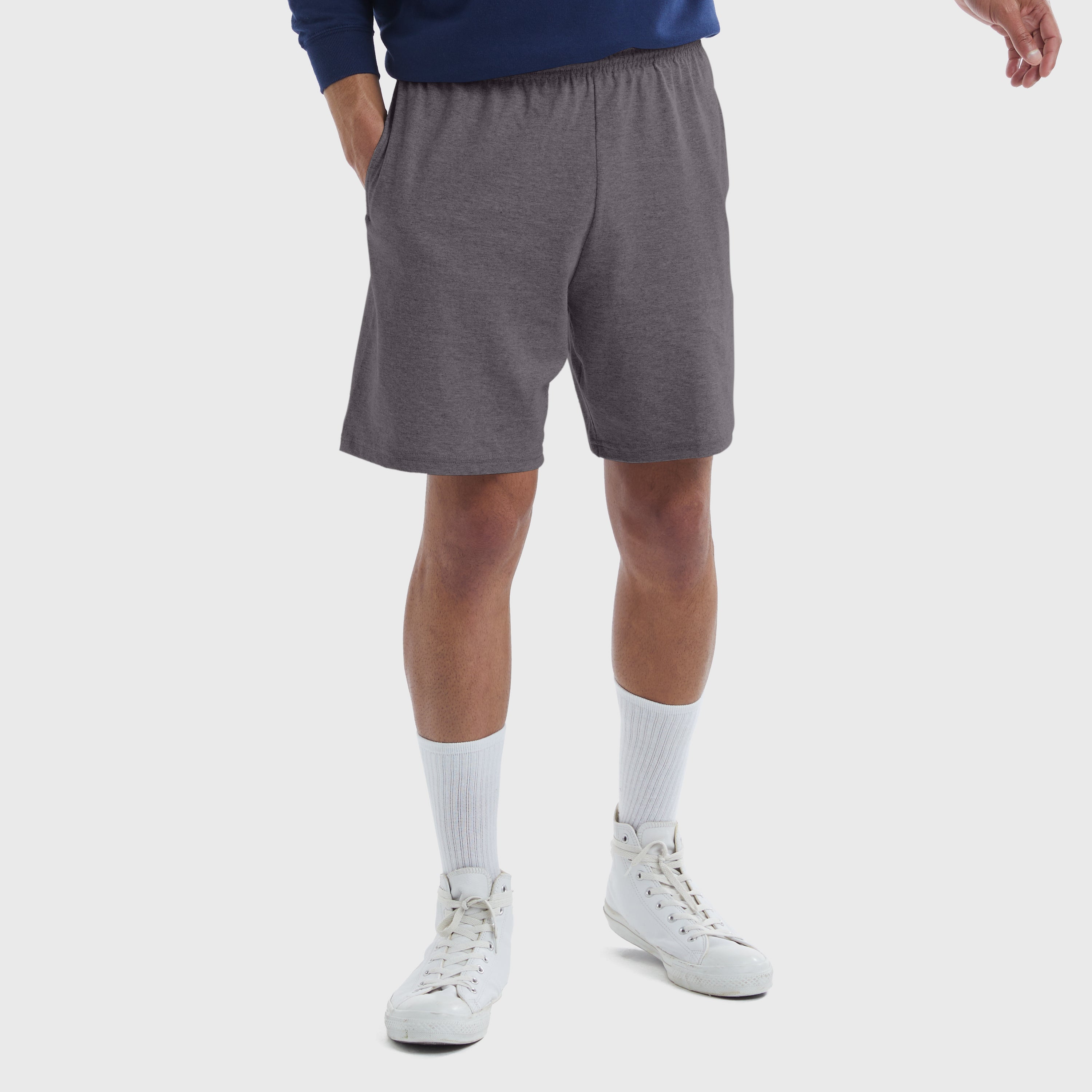 Hanes Essentials Men’s Cotton Shorts With Pockets, .” Charcoal Heather Hanes Essentials Men’s Cotton Shorts With Pockets, .” Charcoal Heather