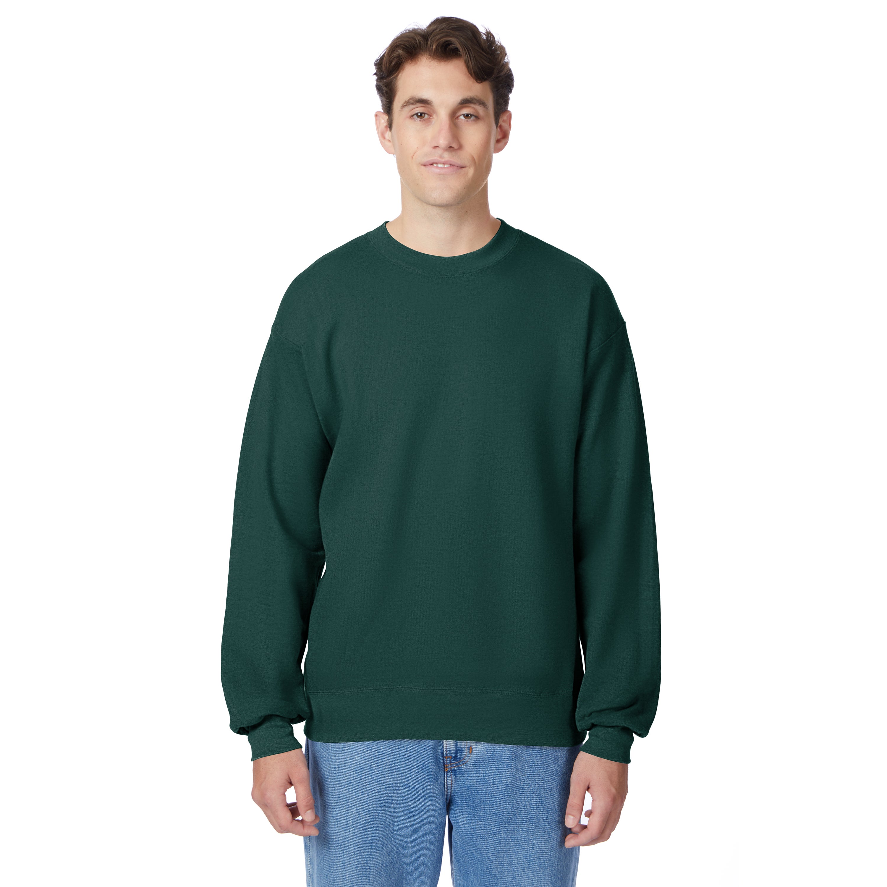 Hanes Ultimate Men’s Heavyweight Fleece Crewneck Sweatshirt Deep Forest Hanes Ultimate Men’s Heavyweight Fleece Crewneck Sweatshirt Deep Forest