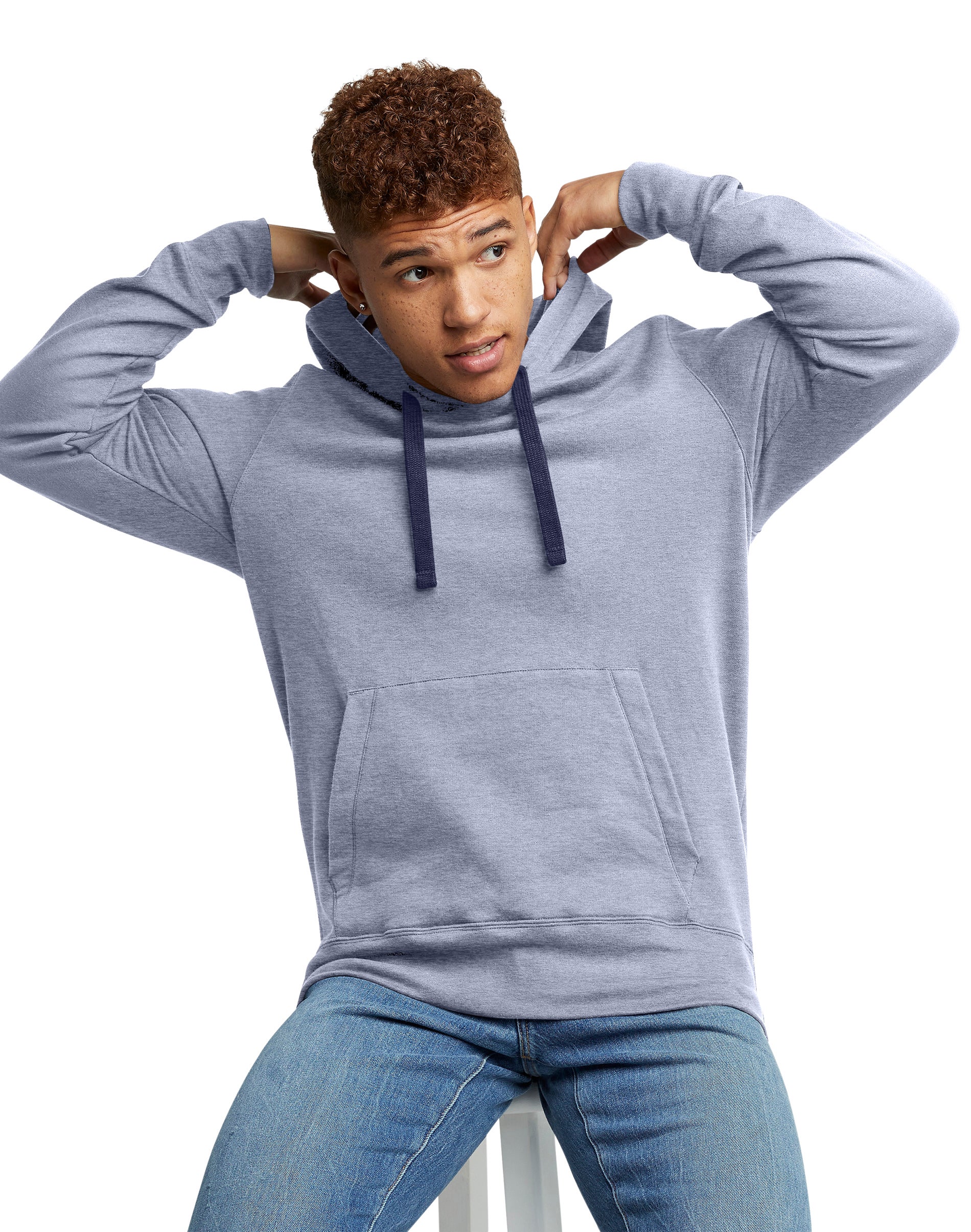 Hanes Originals Men’s Fleece Hoodie Navy Heather Hanes Originals Men’s Fleece Hoodie Navy Heather