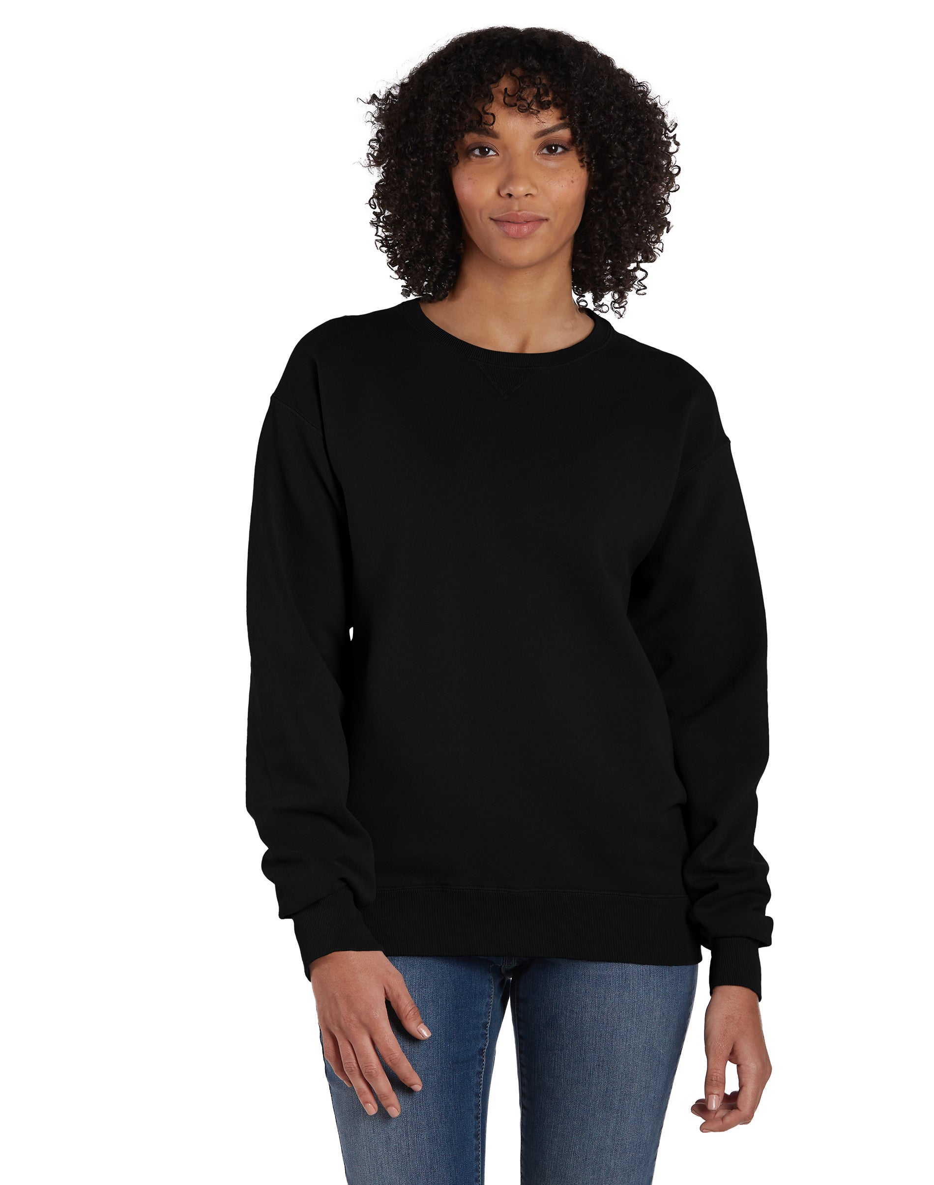 Hanes Unisex Garment Dyed Fleece Sweatshirt Black Hanes Unisex Garment Dyed Fleece Sweatshirt Black