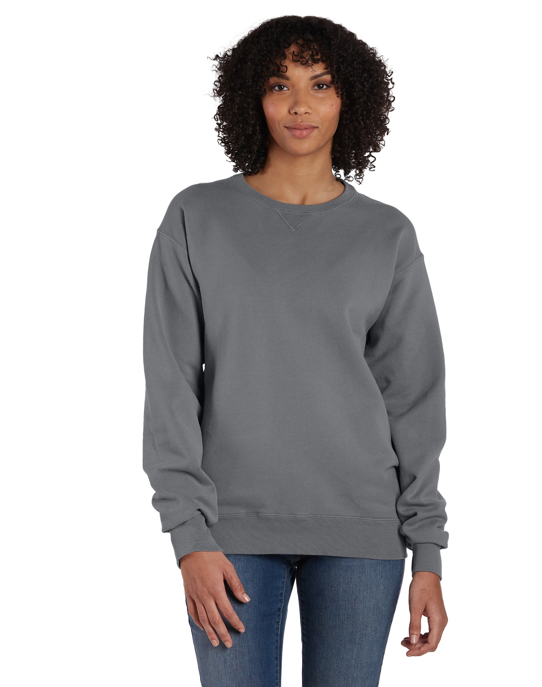 Hanes Unisex Garment Dyed Fleece Sweatshirt Concrete Gray Hanes Unisex Garment Dyed Fleece Sweatshirt Concrete Gray