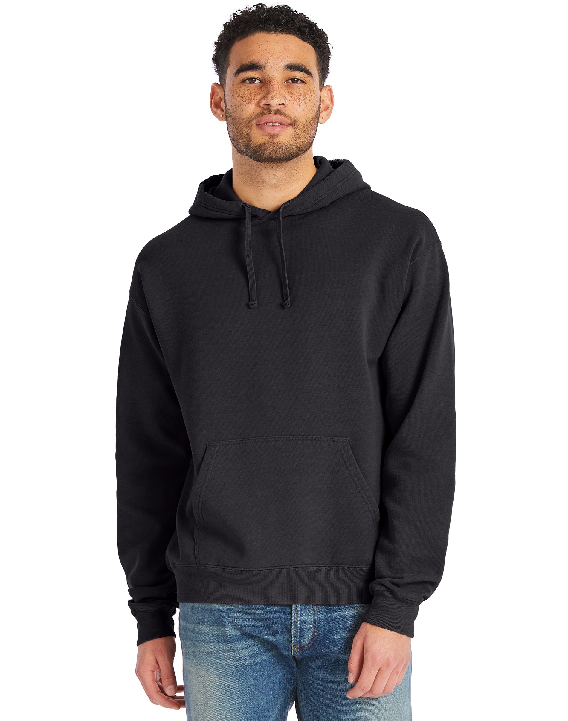 Hanes Men’s Garment Dyed Fleece Hoodie Black Hanes Men’s Garment Dyed Fleece Hoodie Black