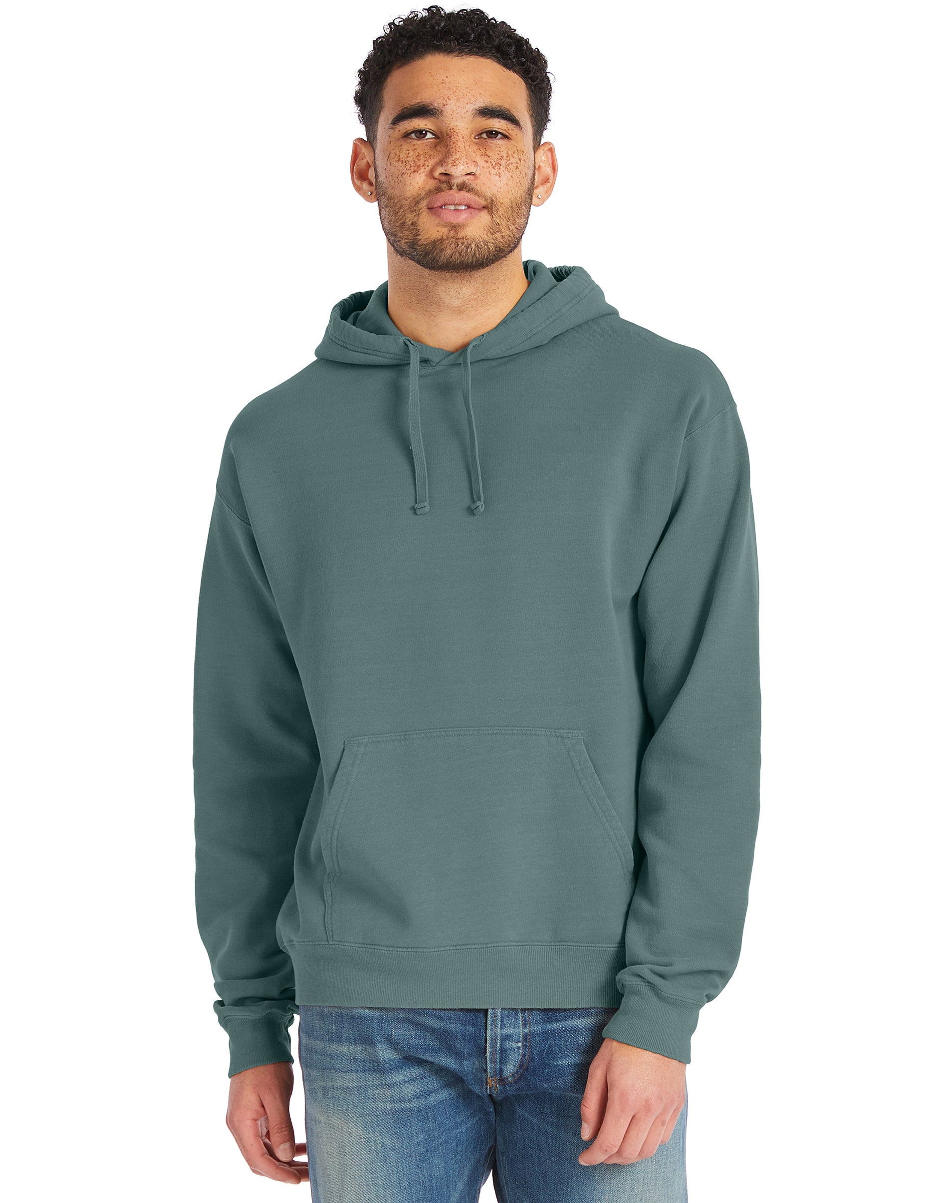Hanes Men’s Garment Dyed Fleece Hoodie Cypress Green Hanes Men’s Garment Dyed Fleece Hoodie Cypress Green