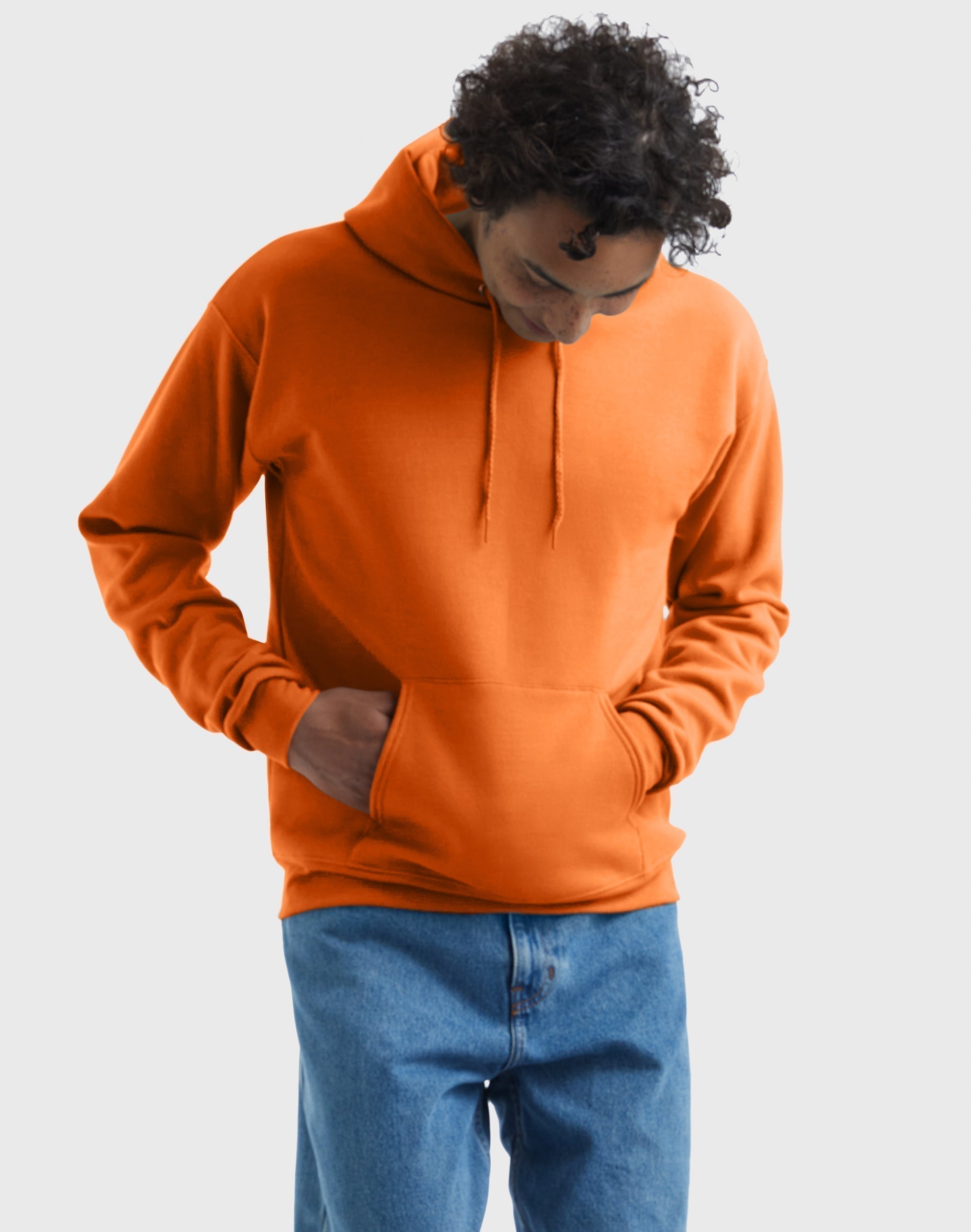 Hanes EcoSmart Men’s Fleece Hoodie Big & Tall Sizes Available Safety Orange