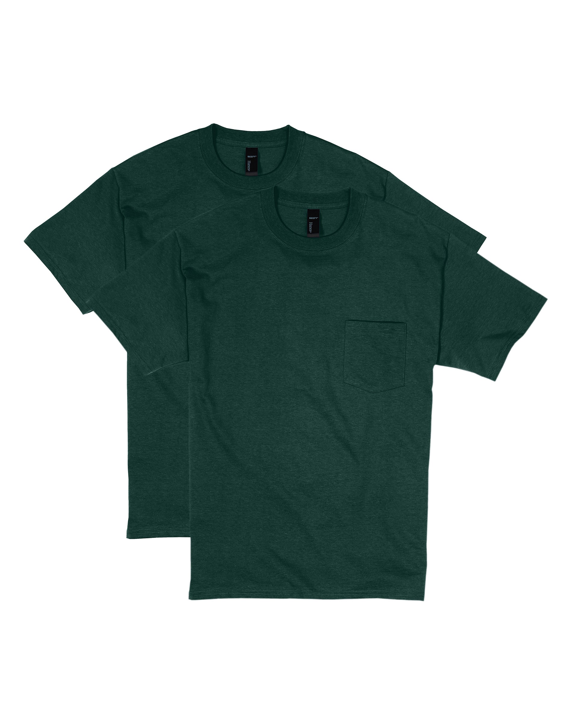 Hanes Beefy-T Unisex Pocket Shirt, Value -Pack Deep Forest Hanes Beefy-T Unisex Pocket Shirt, Value -Pack Deep Forest