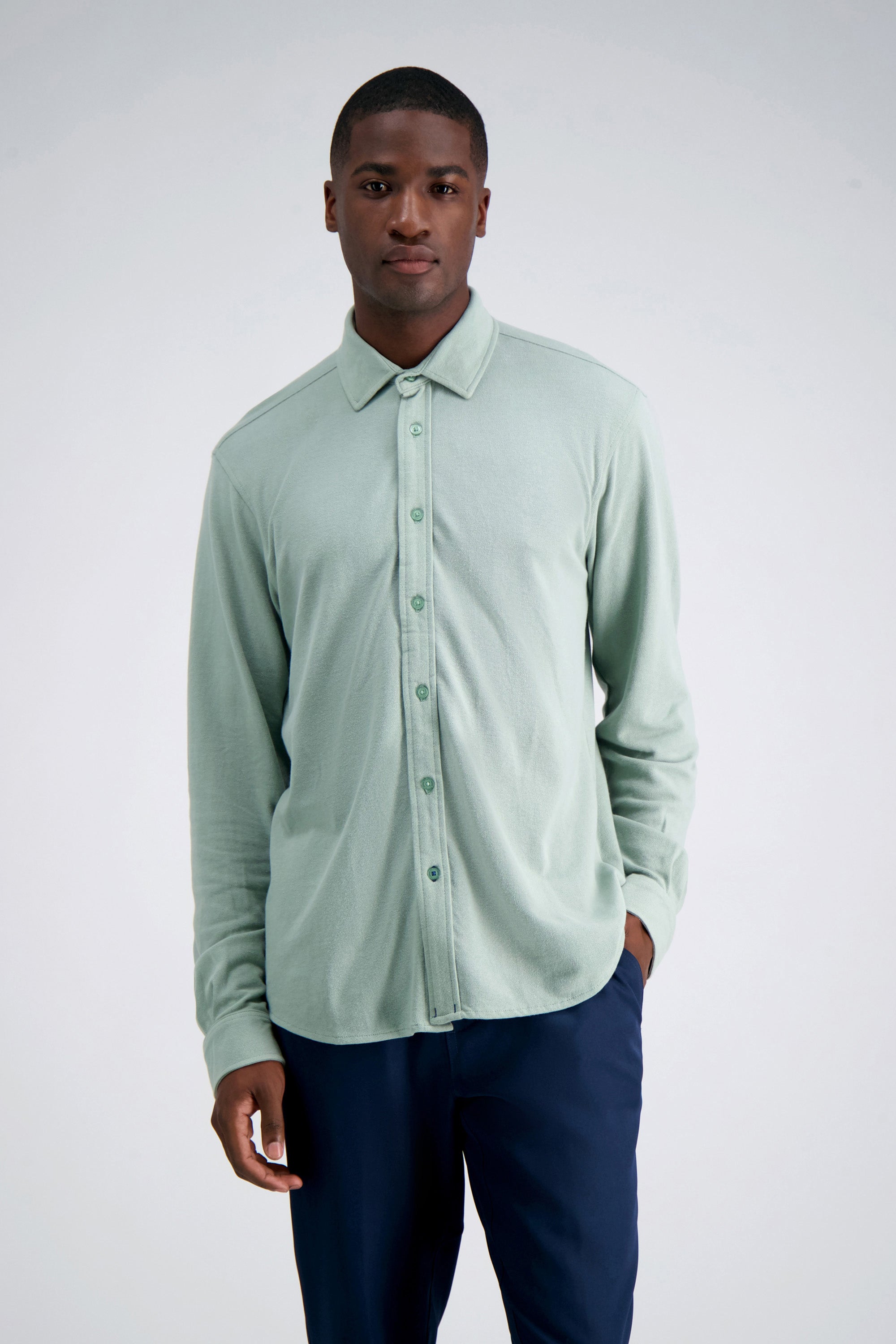 Haggar Long Sleeve Pique Shirt