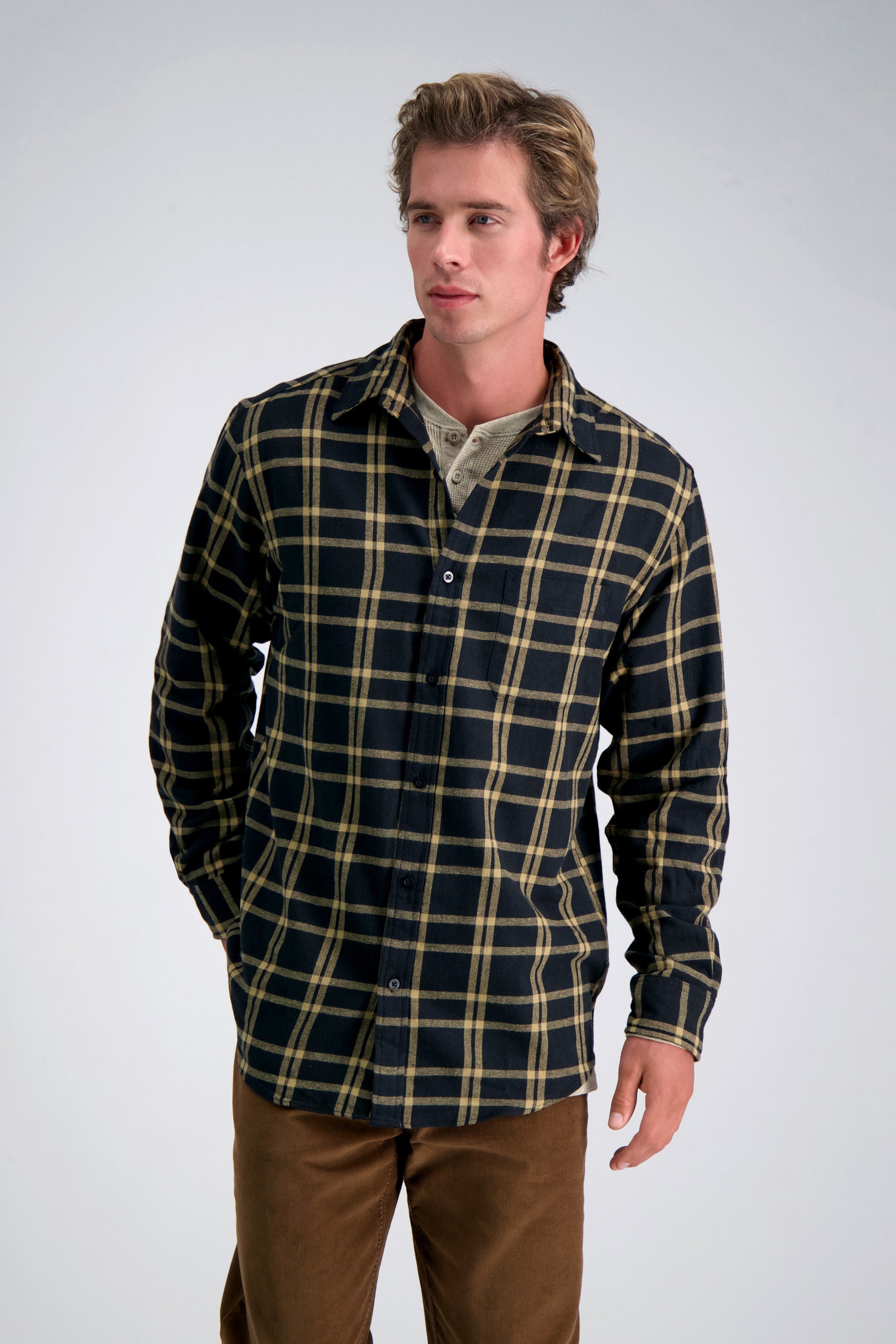 Haggar Long Sleeve Flannel Shirt Haggar Long Sleeve Flannel Shirt