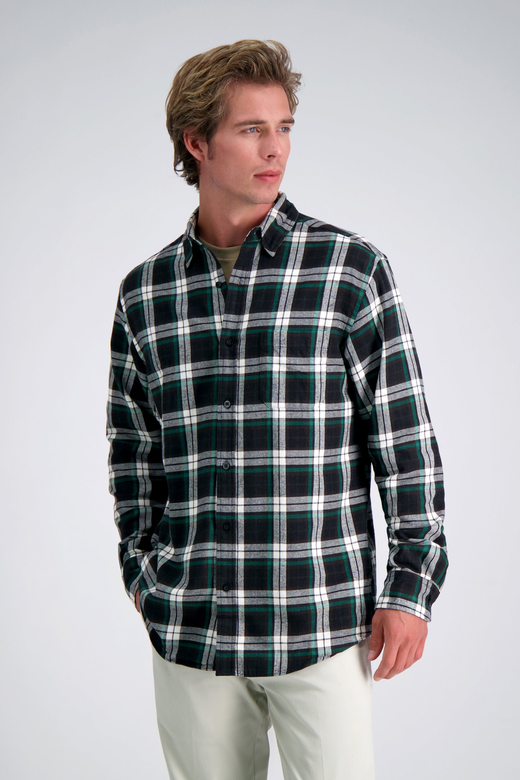Haggar Long Sleeve Flannel Shirt Haggar Long Sleeve Flannel Shirt